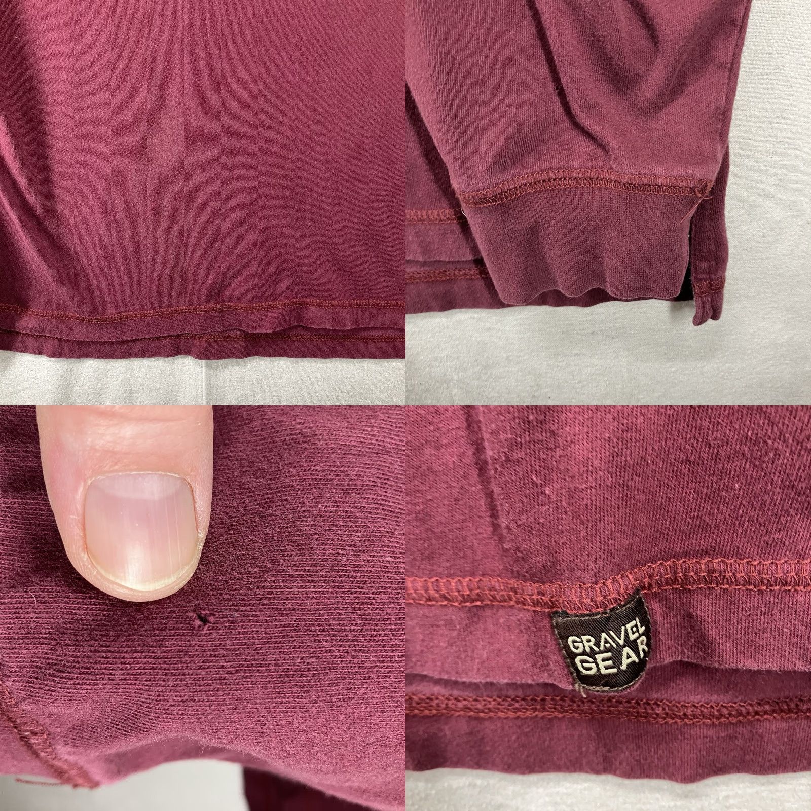 Vintage VINTAGE Gravel Gear Men’s T-Shirt Long Sleeve Merlot 2XL Red Cotton Knit Crew Neck Fisherman Pockets Heavyweight Outdoor Work Wear Mens Size US XXL / EU 58 / 5 - 8 Thumbnail