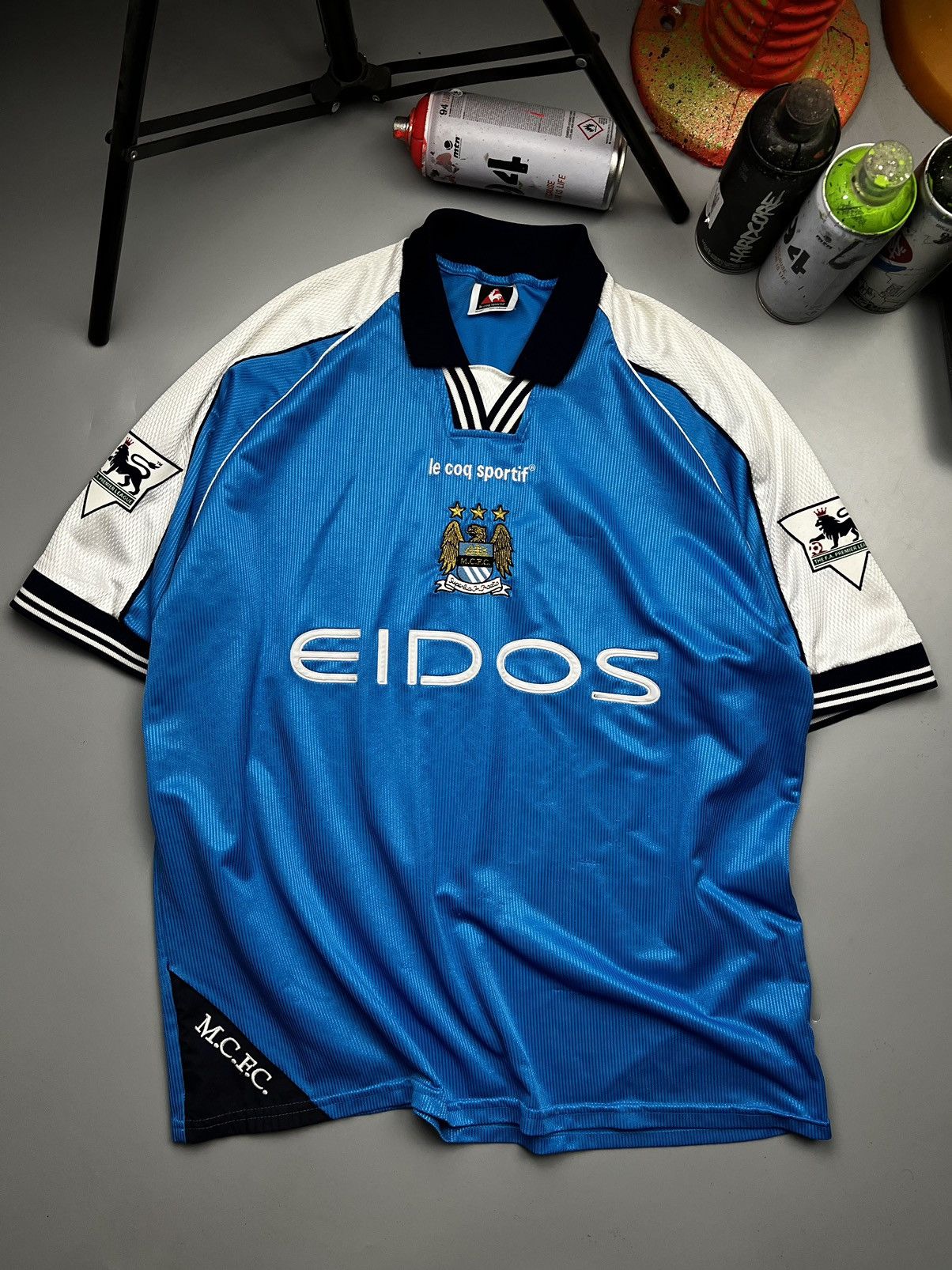 image of Le Coq Sportif x Soccer Jersey F.c.manchester City (Wright-Philips) 2003/04 Vintage Jersey in Blue 