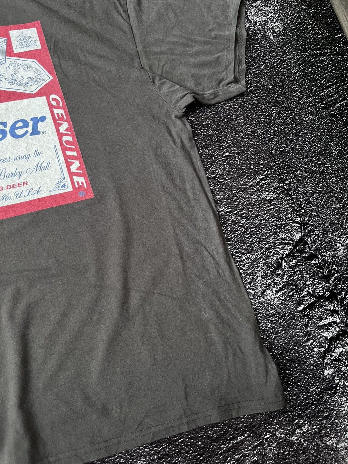 Budweiser Crazy Vintage Y2K Budweiser Beer Washed Grey Tee Shirt Size US XL / EU 56 / 4 - 8 Thumbnail