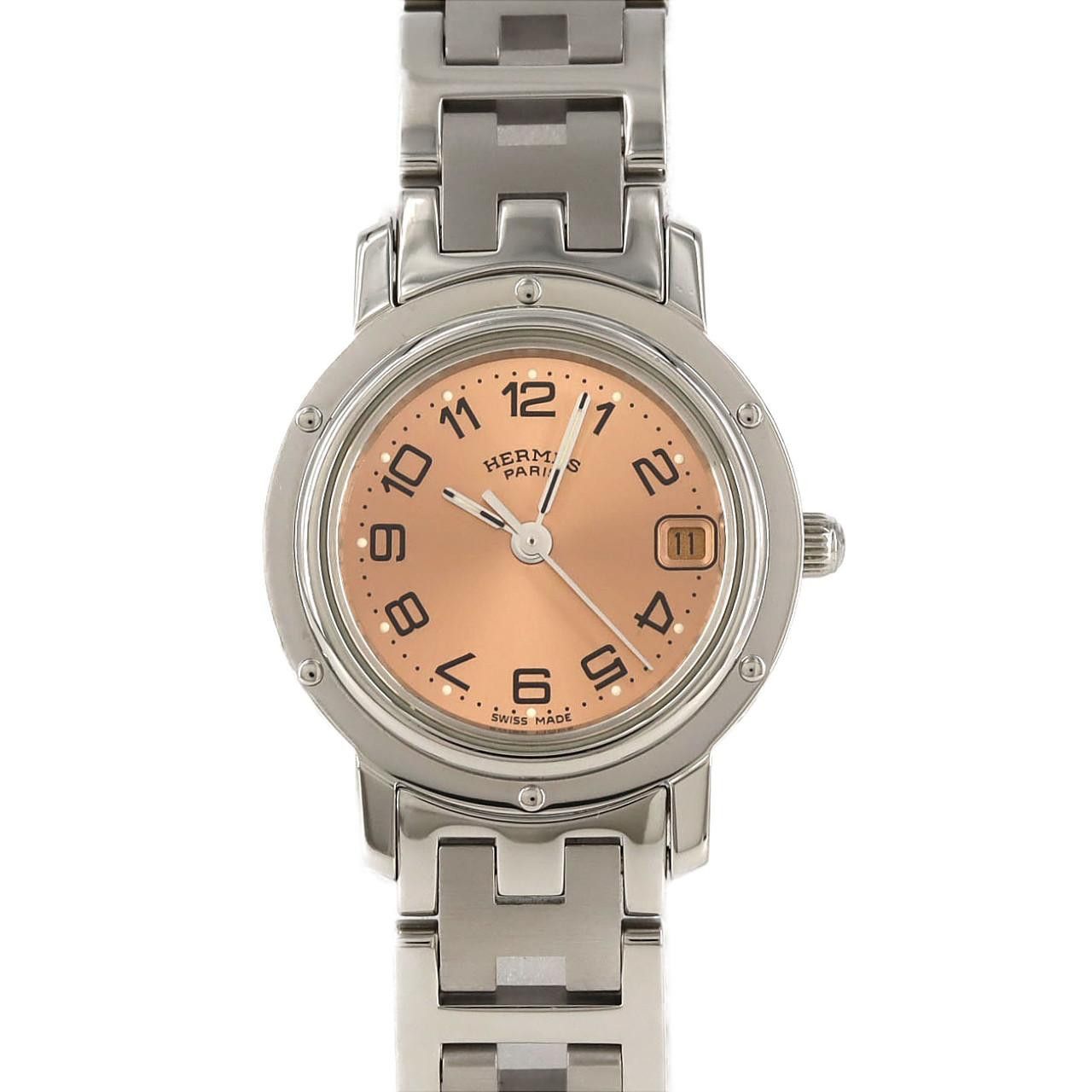 Hermes Hermès Clipper Stainless Steel Watch Metal Quartz DUTY FREE for USA