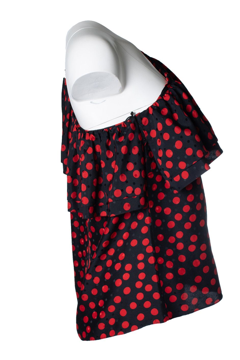 Saint Laurent Paris Saint Laurent, one shoulder polkadot blouse Size S / US 4 / IT 40 - 2 Thumbnail