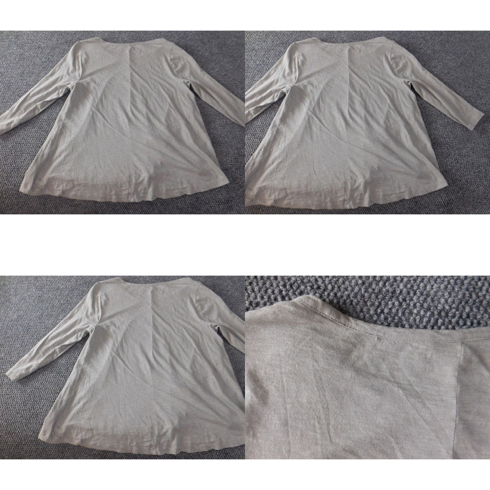 Vintage Crown & Ivy Blouse L Gray Crew Neck Pullover Long Sleeve Knit Rayon Button Classic/Basic Womens M/L Size L / US 10 / IT 46 - 8 Thumbnail