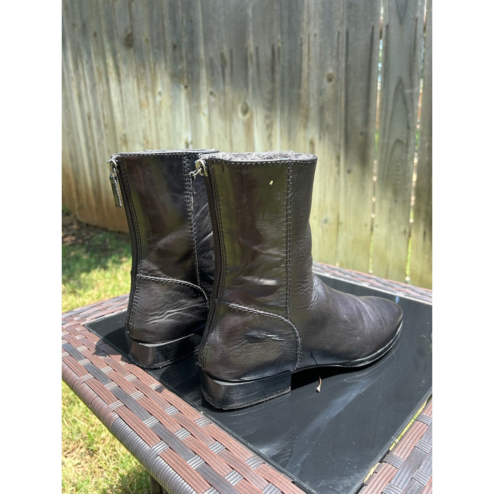 Homer Homers Artisan Back-Zip Ankle Boot Black Leather Size US 8.5 / IT 38.5 - 5 Thumbnail