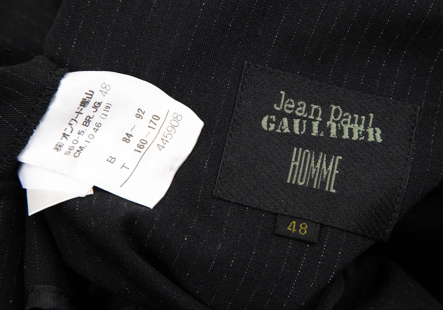 Jean Paul Gaultier Wool Chalk Stripe Double Jacket in Black, Size 48 Size US M / EU 48-50 / 2 - 17 Thumbnail