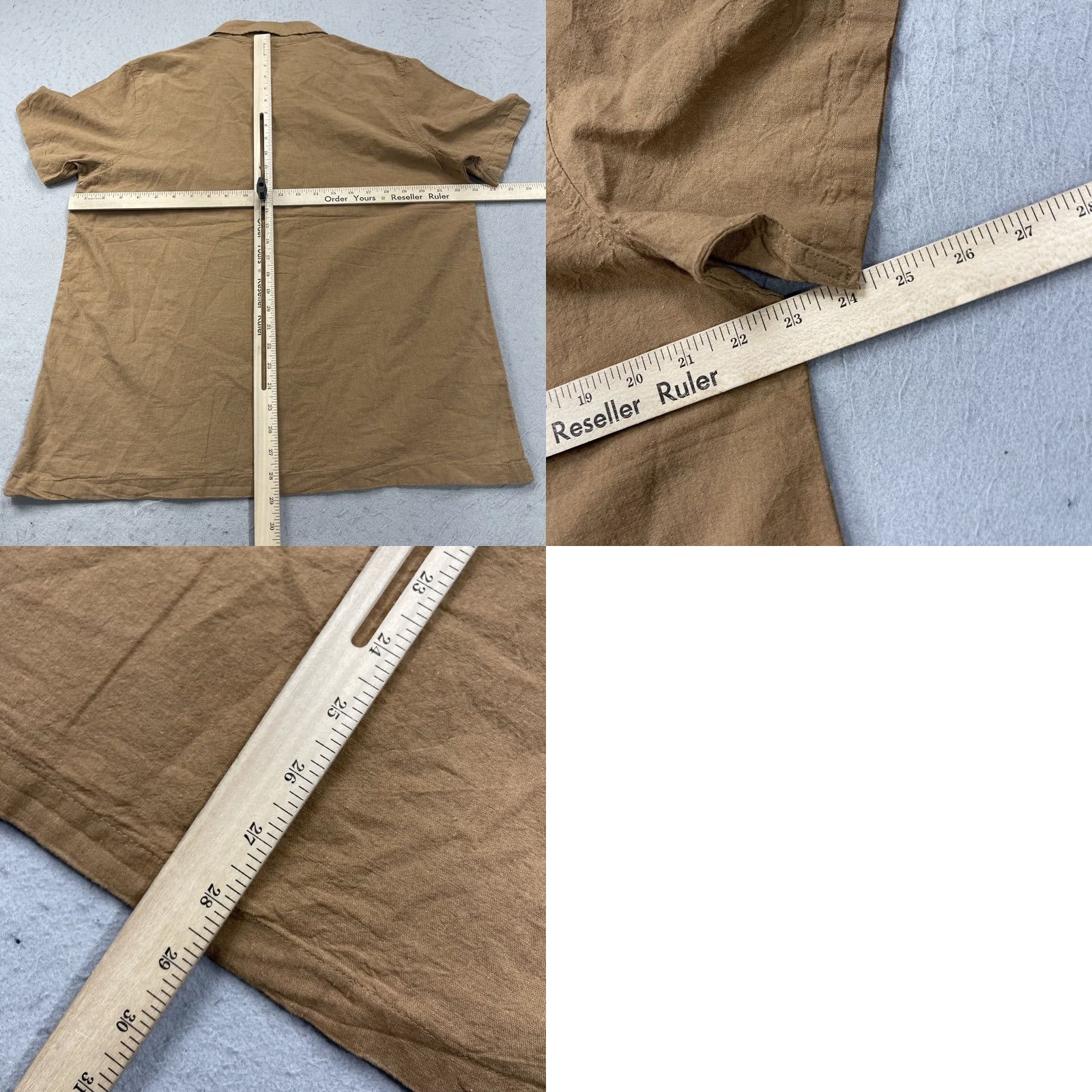 Folk Folk Shirt Mens M Brown Maze Short Sleeve Camp Collar Linen Blend Casual Size US M / EU 48-50 / 2 - 8 Thumbnail