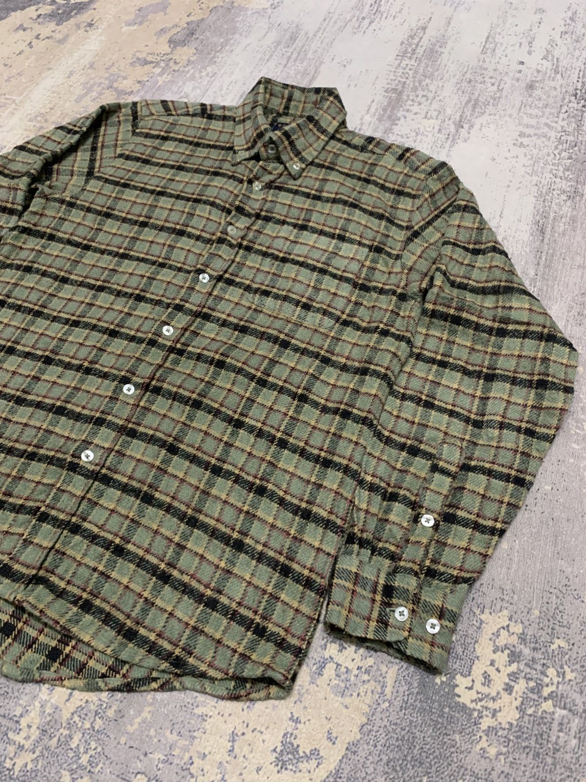 Flannel Vtg Woodland Village Wool Button Up Green Flannel Size US L / EU 52-54 / 3 - 3 Thumbnail