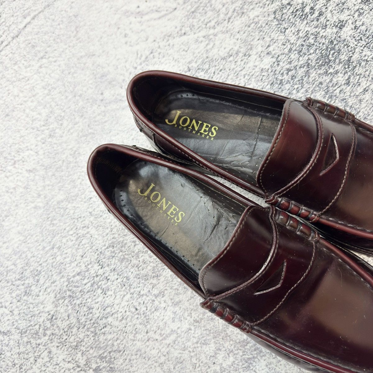 Handmade Jones Mens Burgundy Penny Loafers US9 UK8 EU42 27cm Size US 9 / EU 42 - 11 Thumbnail
