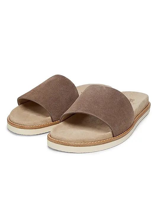 Brunello Cucinelli os11x0226 Suede Slide Sandals In Brown Size US 13 / EU 46 - 2 Thumbnail