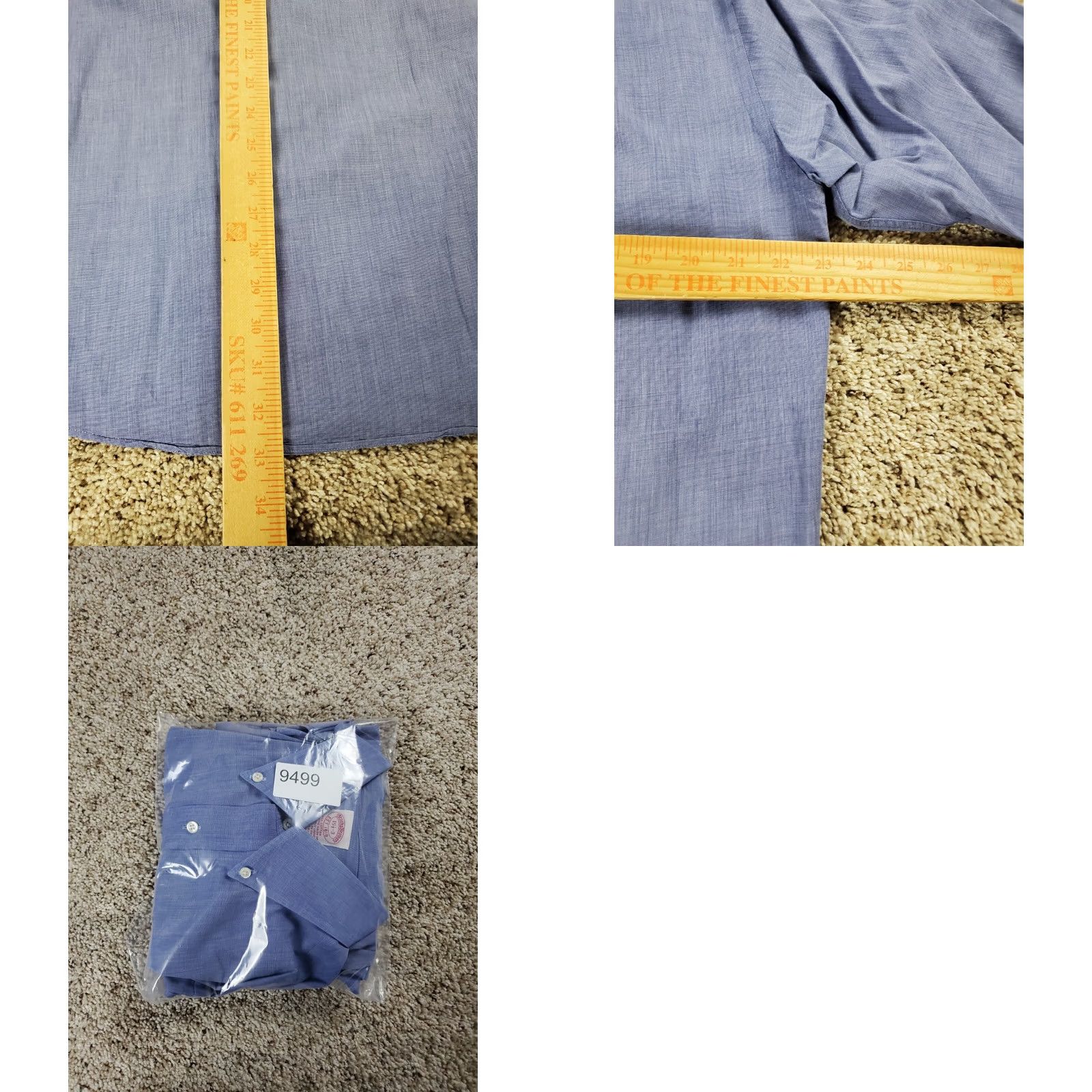 Brooks Brothers Brooks Brothers Dress Shirt 15.5-3 Mens Blue Button Down Long Sleeve Cotton Shirt Size 42R - 8 Thumbnail