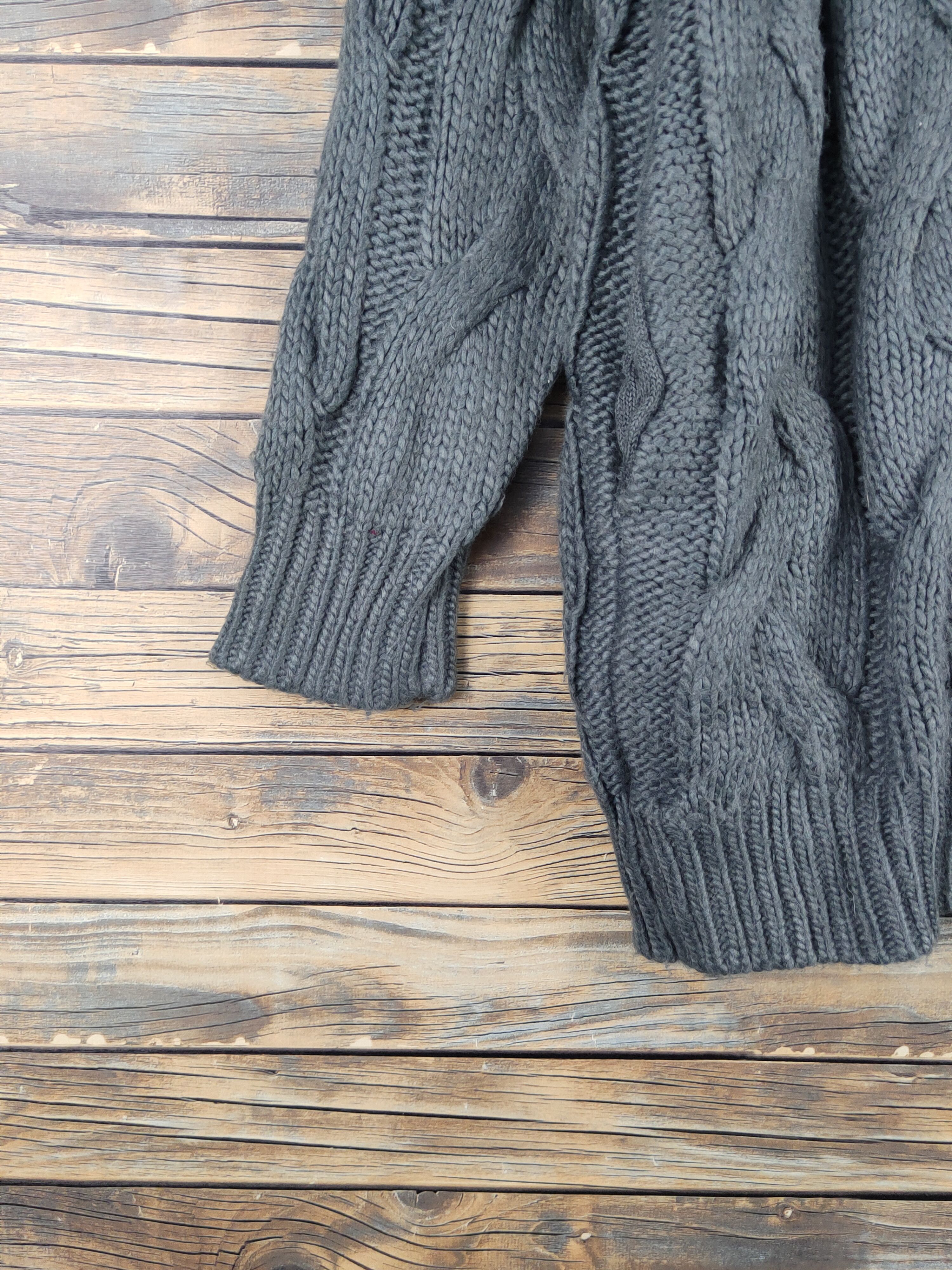 Aran Isles Knitwear GU Dark Gray Knitwear Cardigan #W1329 Size L / US 10 / IT 46 - 4 Thumbnail