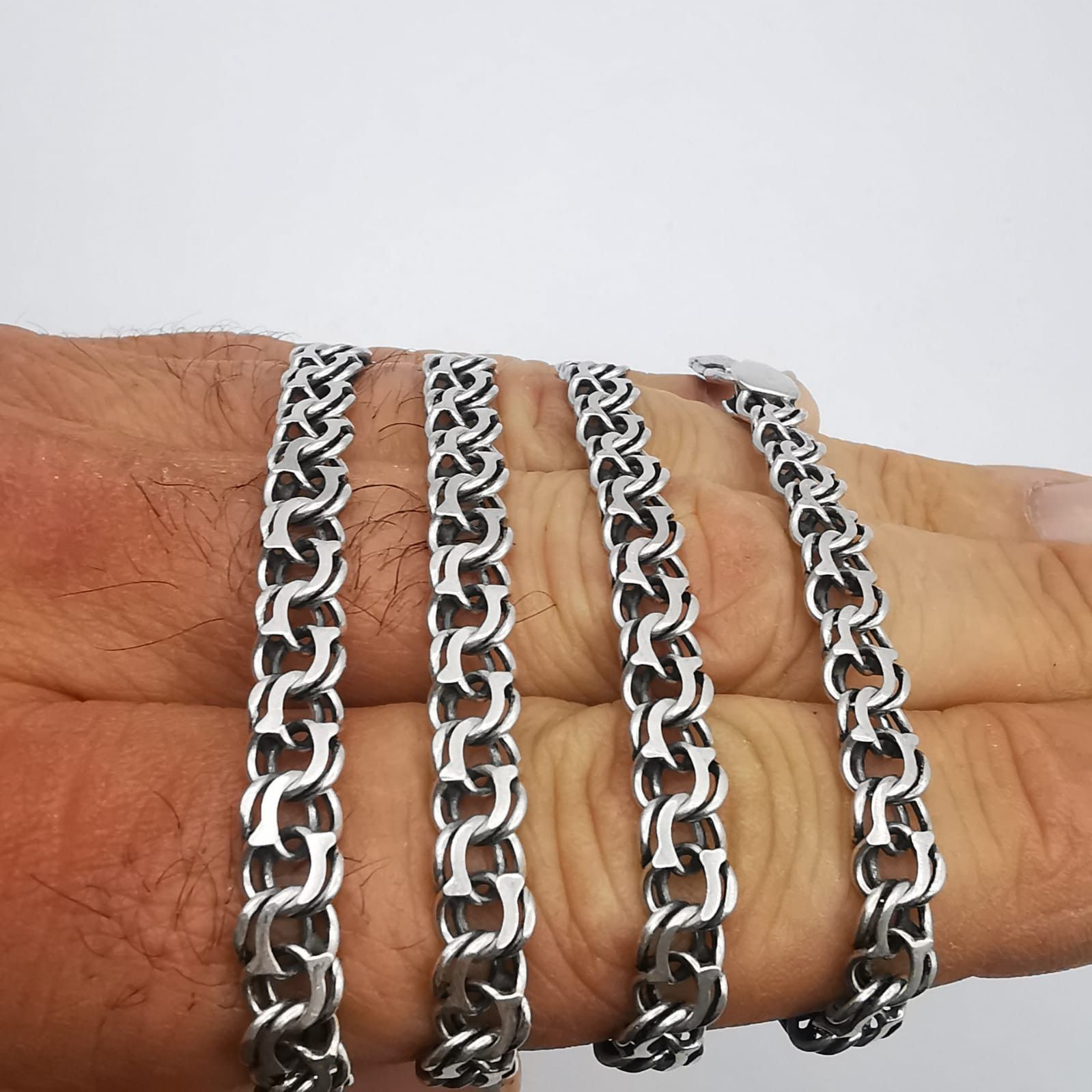 Sterling Silver Vintage Jewelry Chain, 925 Sterling Silver, Signed 23.82g Size ONE SIZE - 6 Thumbnail
