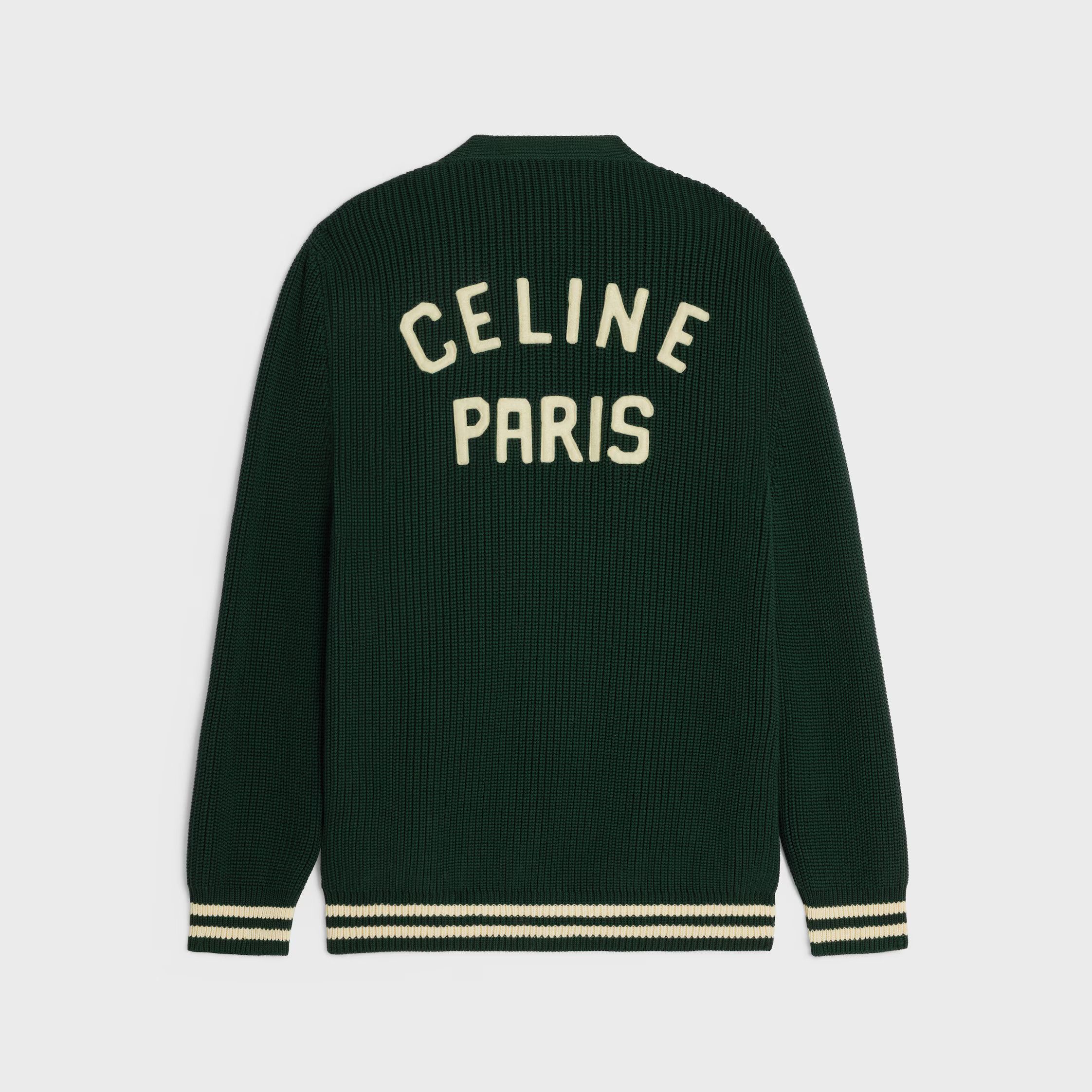 Celine o1loc1c1225 College Cardigan In Cotton in Forest Black Size US XL / EU 56 / 4 - 2 Thumbnail