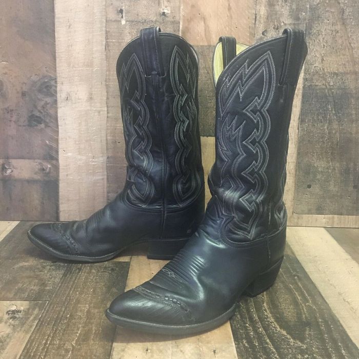 Bottes De Cowboy Vintage Nocona Lézard Teju Noir 11 D - Wingtip - USA
