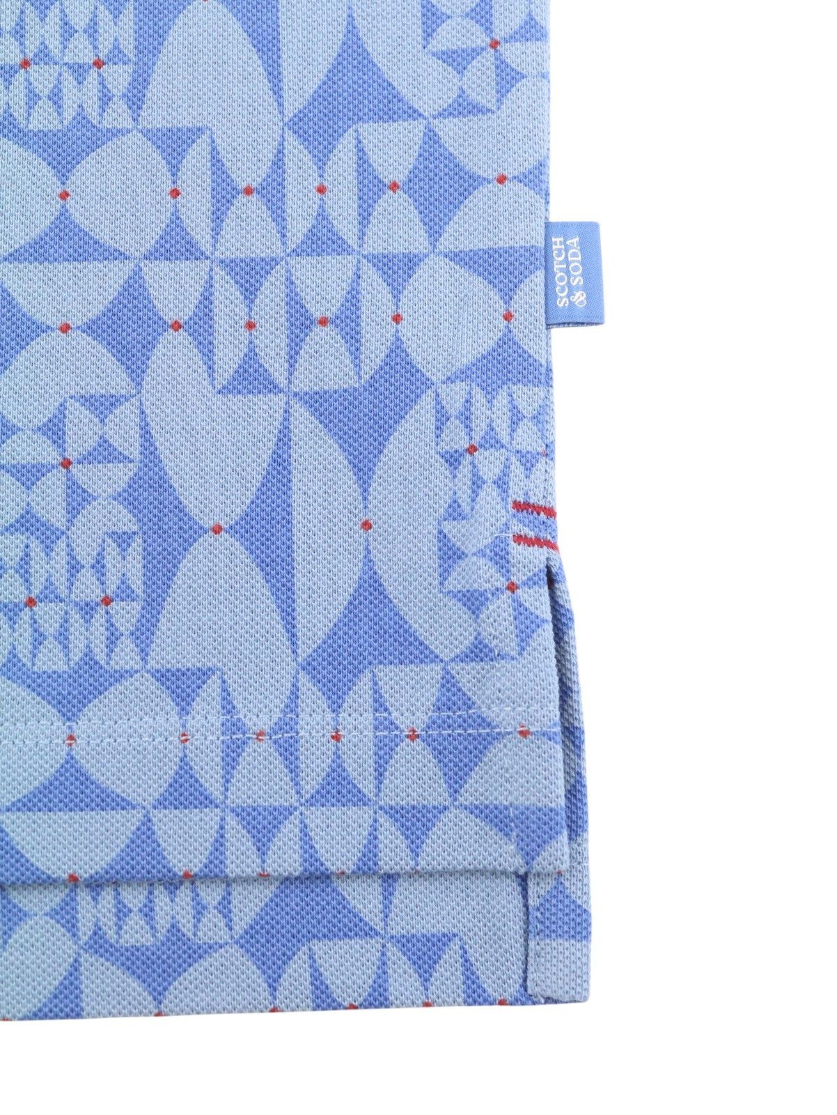 Scotch & Soda M Diamond Blue Aop Cotton Short Sleeve Polos 91045 Size US M / EU 48-50 / 2 - 6 Thumbnail
