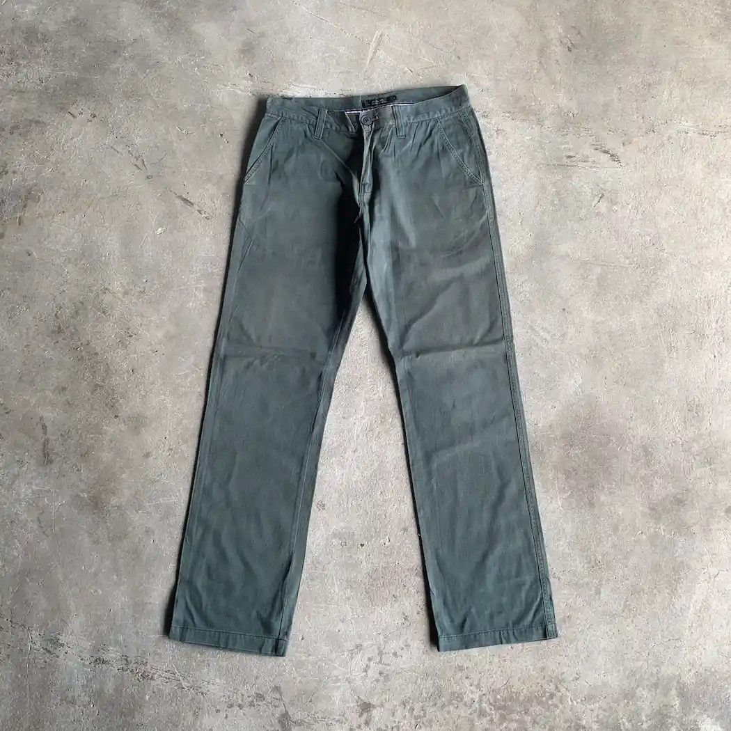 image of Archival Clothing Jill Blaze 31X32 Cinch Back Faded Japanese VTG Chino Pants in Sea Green, Men's