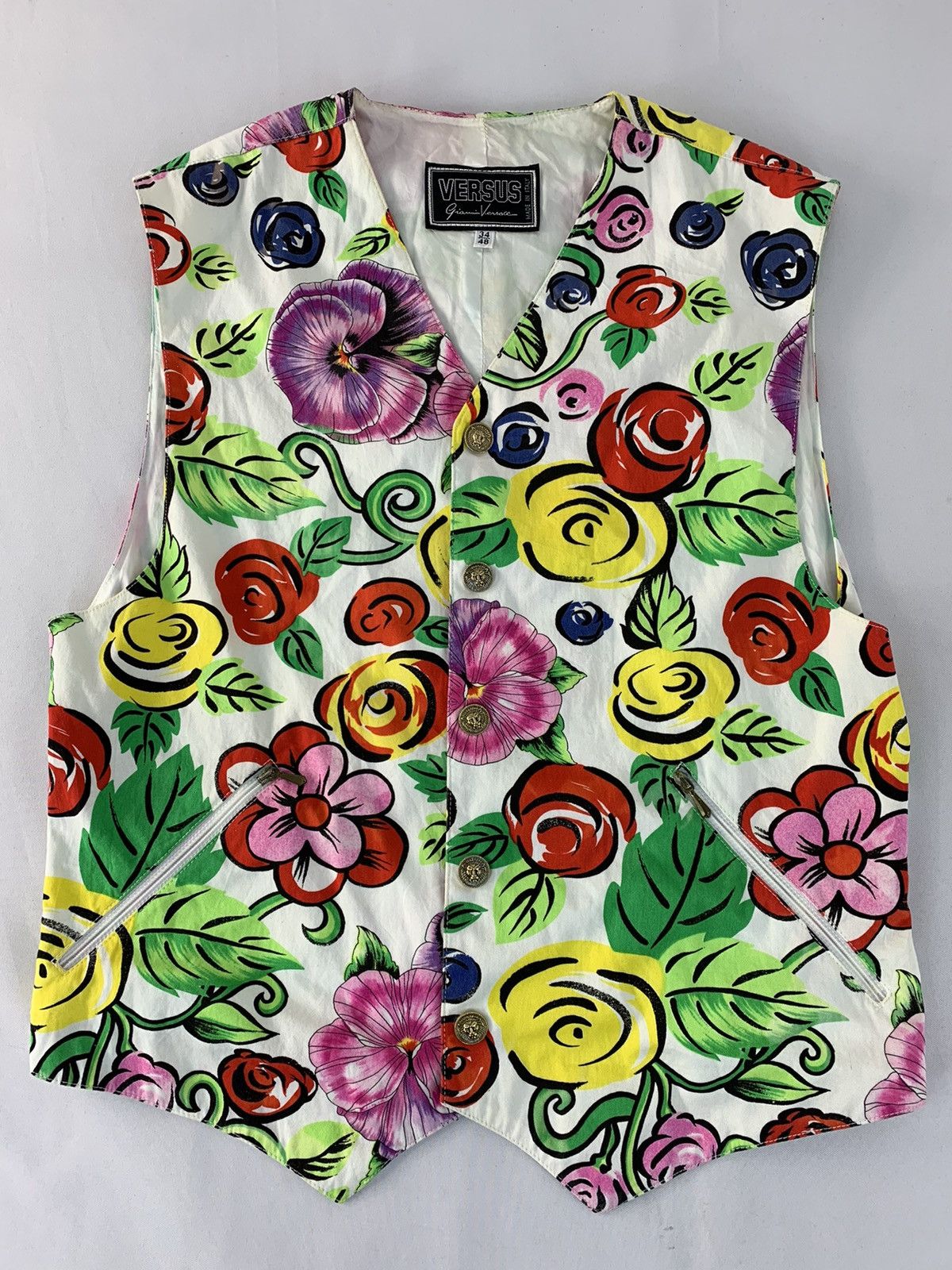 Versace Versus Gianni Versace Floral Over Art Vest Unisex Size S / US 4 / IT 40 - 2 Thumbnail