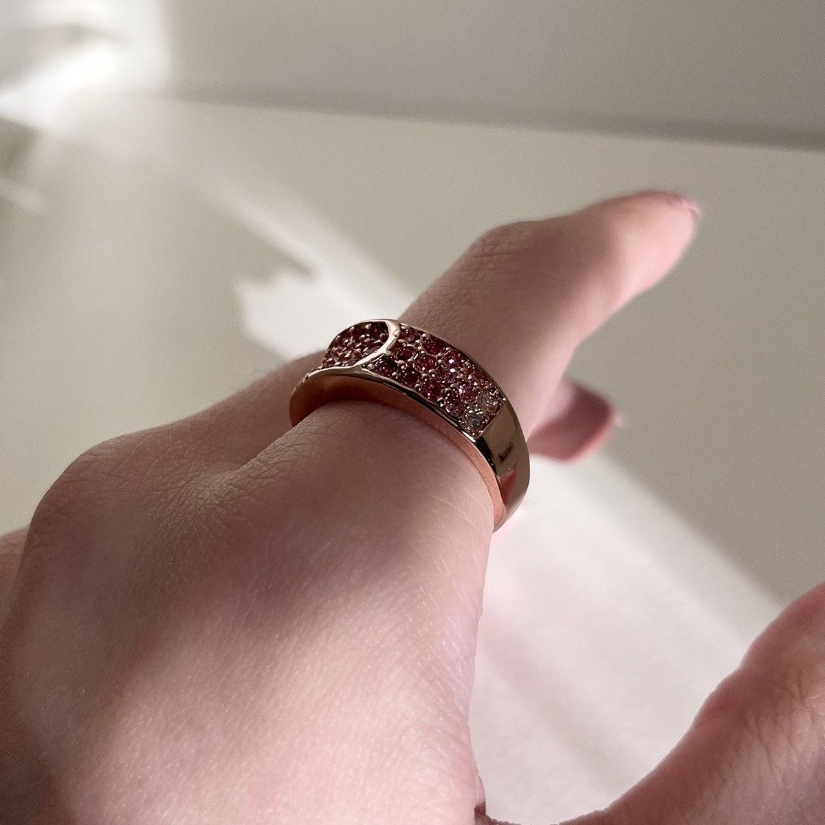 Other 18k rose gold plated pavé belt ring size 8 Size ONE SIZE - 9 Thumbnail