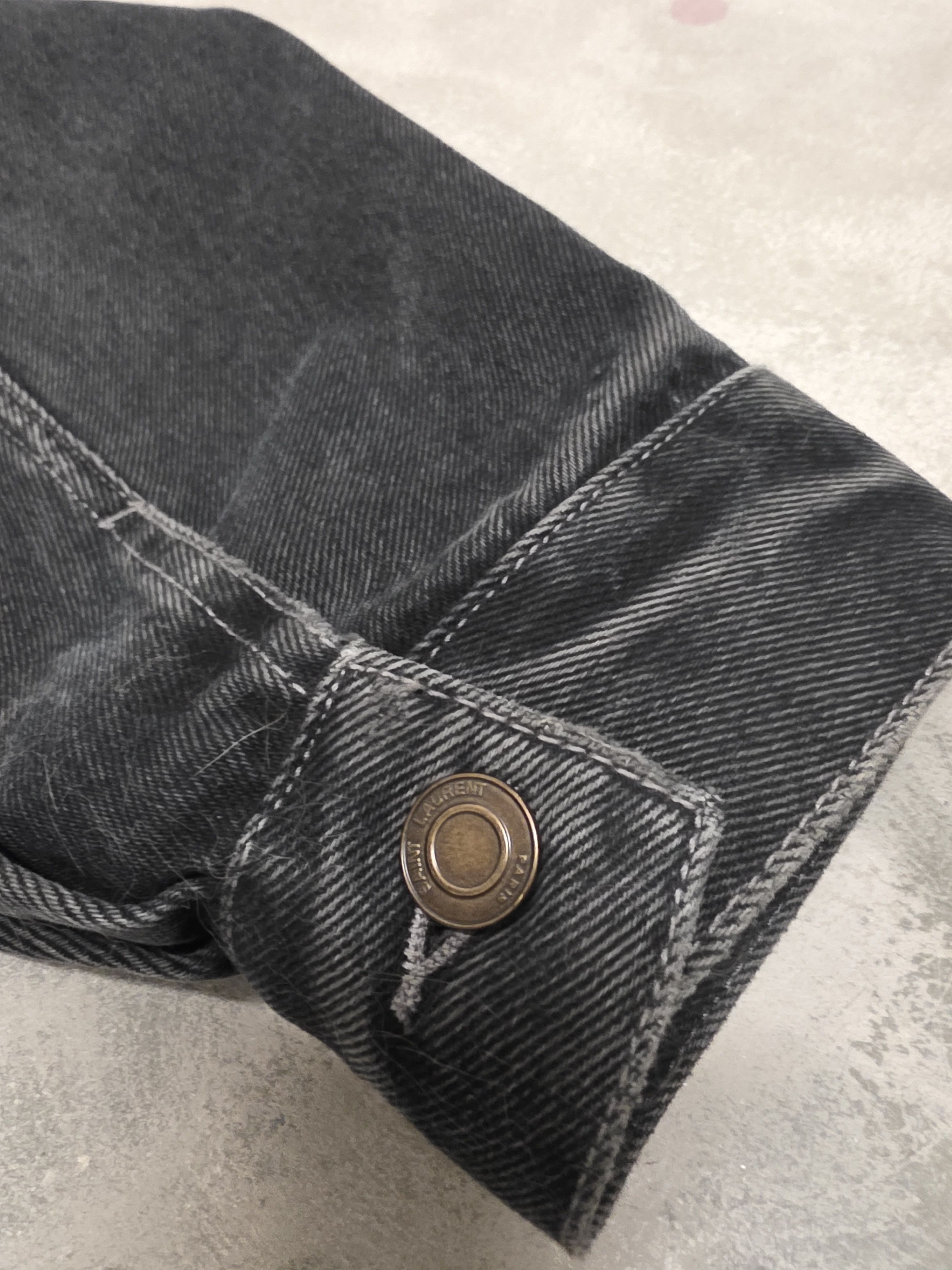 Saint Laurent Paris SLP Neo 80s Black Denim Jacket Size S / US 4 / IT 40 - 4 Thumbnail