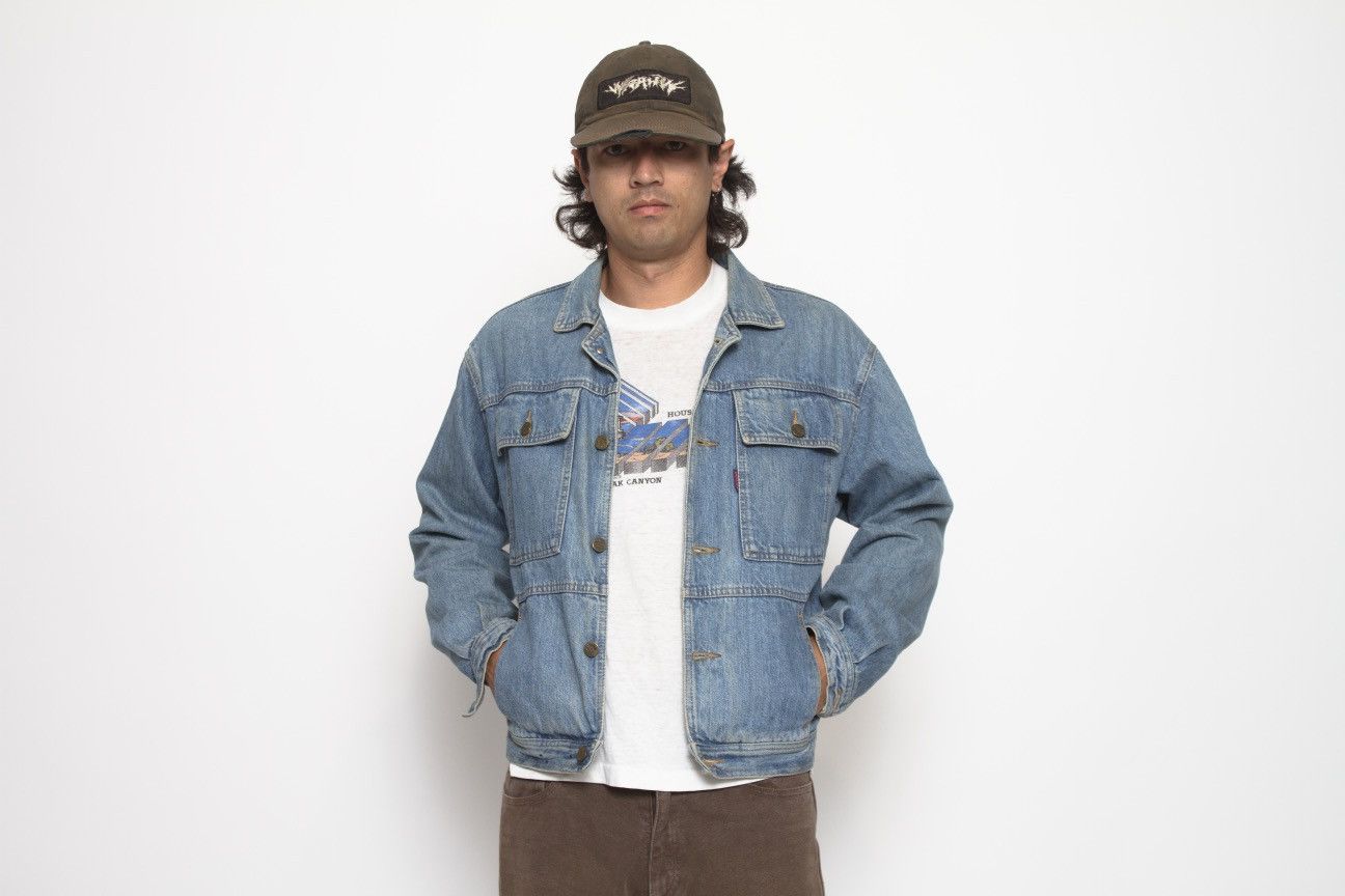 Vintage LIGHT BLUE DENIM BUTTON UP JACKET BY US TOP Size US L / EU 52-54 / 3 - 2 Thumbnail
