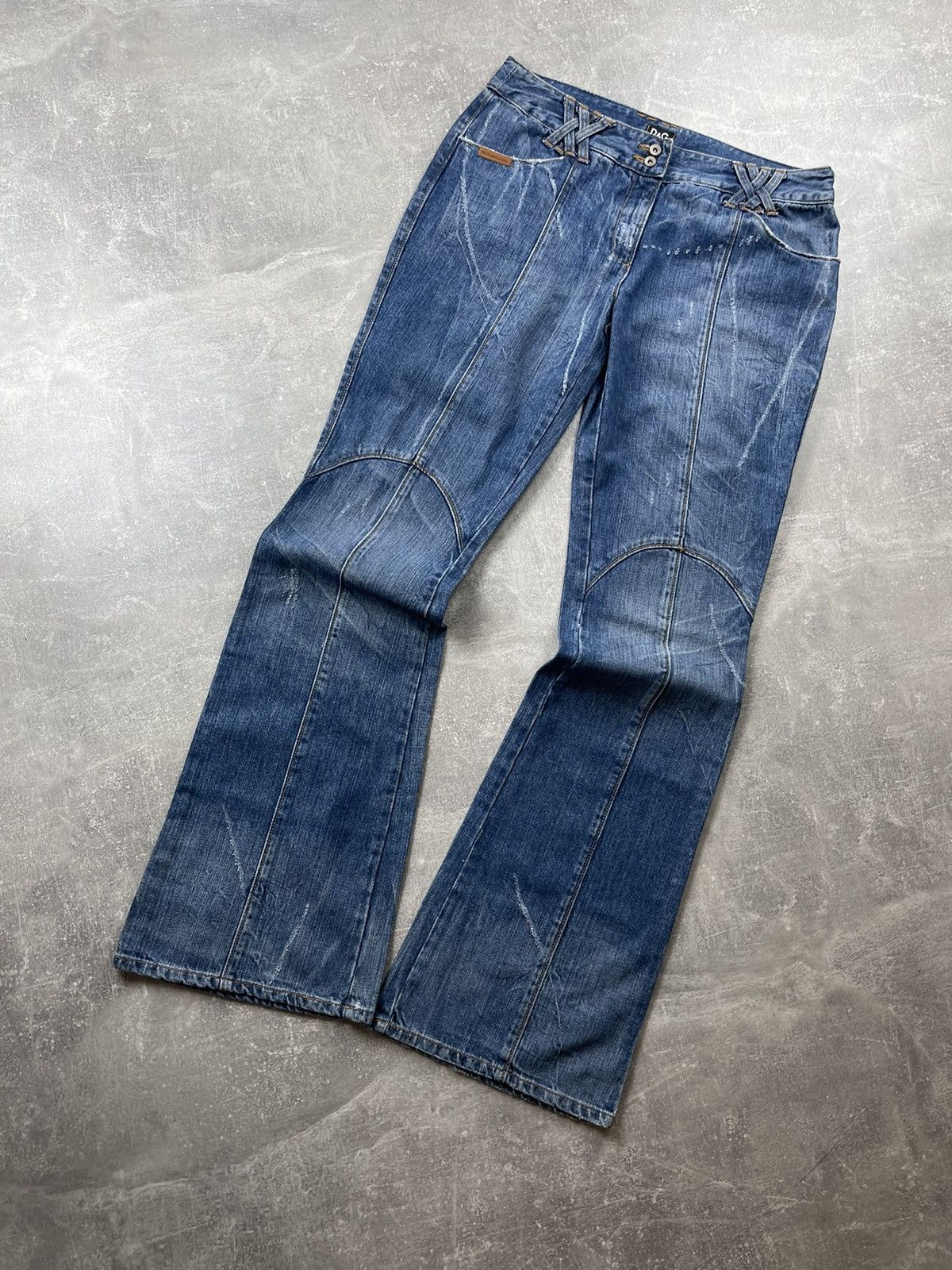 Dolce & Gabbana Dolce & Gabbana Distressed Flared Jeans Y2K Designer Denim Size 32" / US 10 / IT 46 - 5 Thumbnail