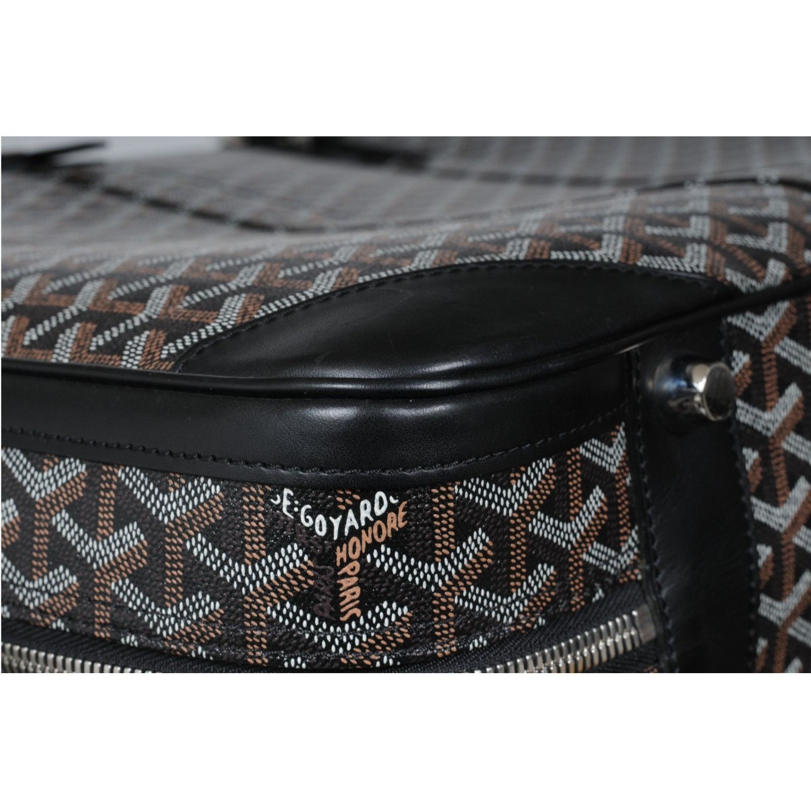 Goyard Black Goyardine Canvas Leather Majordome 60 Travel Size ONE SIZE - 10 Thumbnail