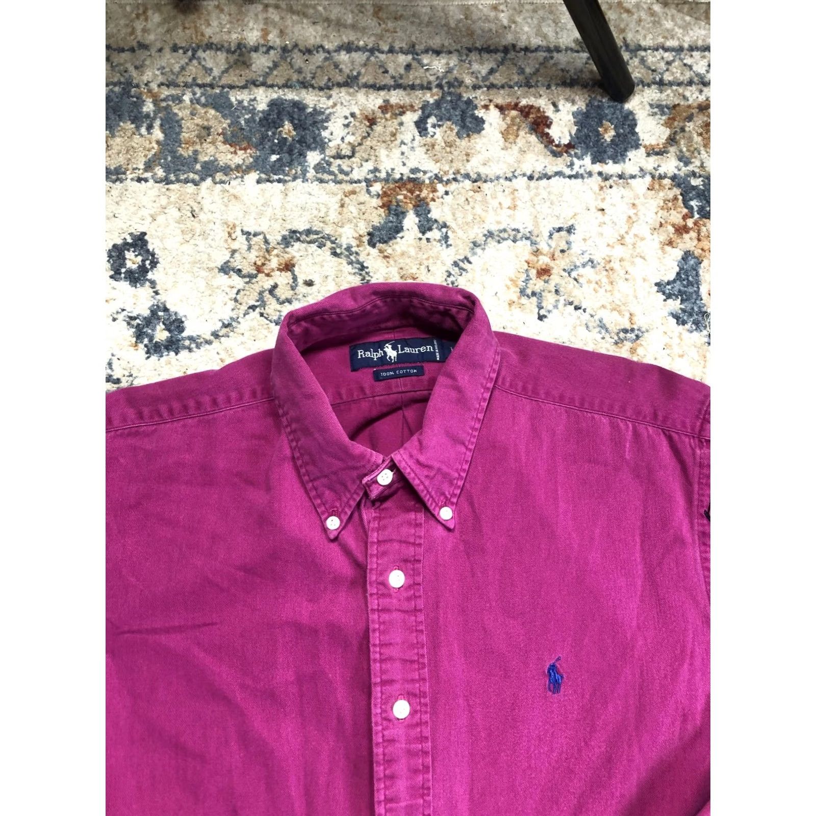 Ralph Lauren Ralph Lauren Shirt Mens Large Purple Solid Twill Long Sleeve Button Down Pony Size US L / EU 52-54 / 3 - 2 Thumbnail