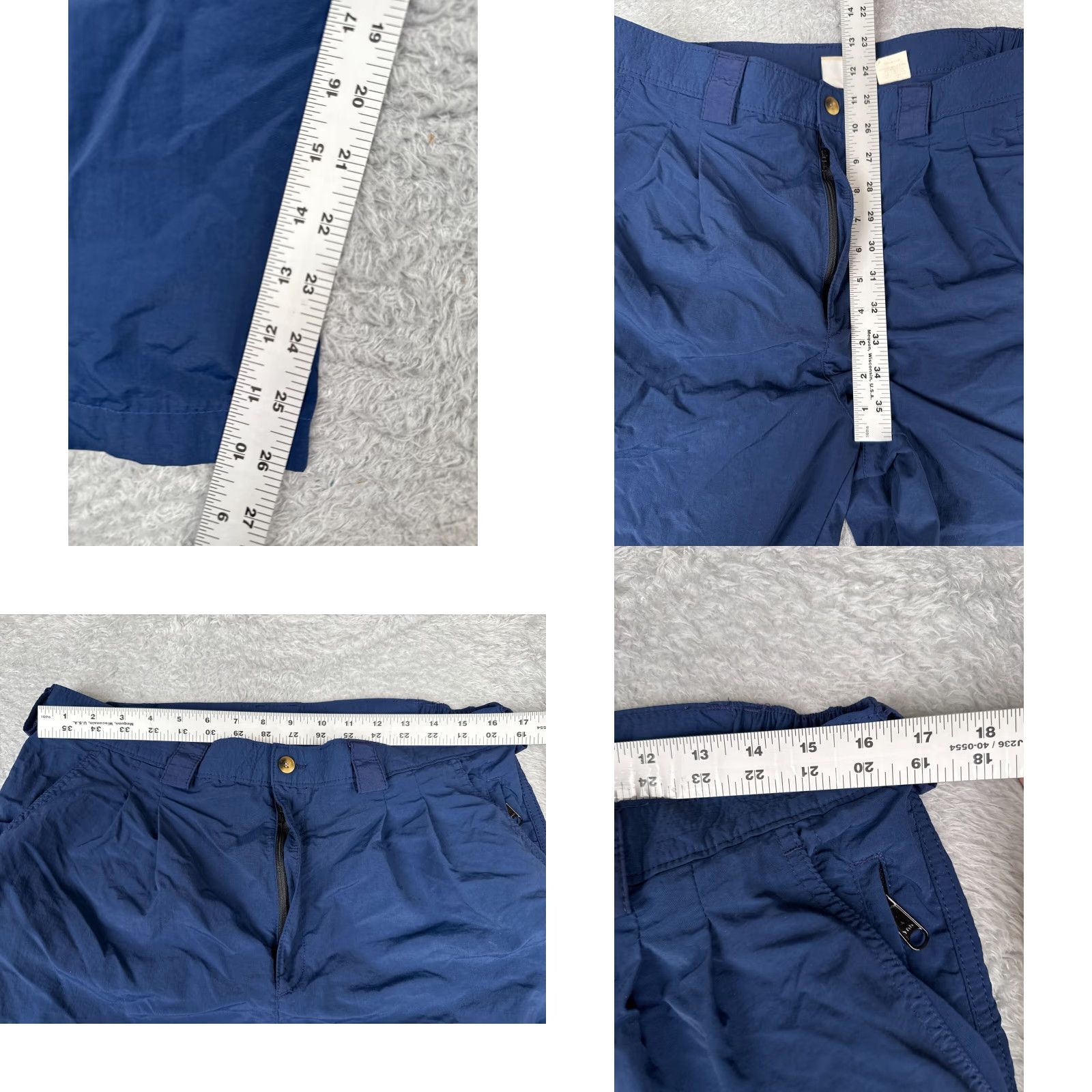 Vintage Travelsmith Pants Men Large Blue Pleated Cargo Zipper Pockets Hike Camp 36x26 Size US 33 - 8 Thumbnail