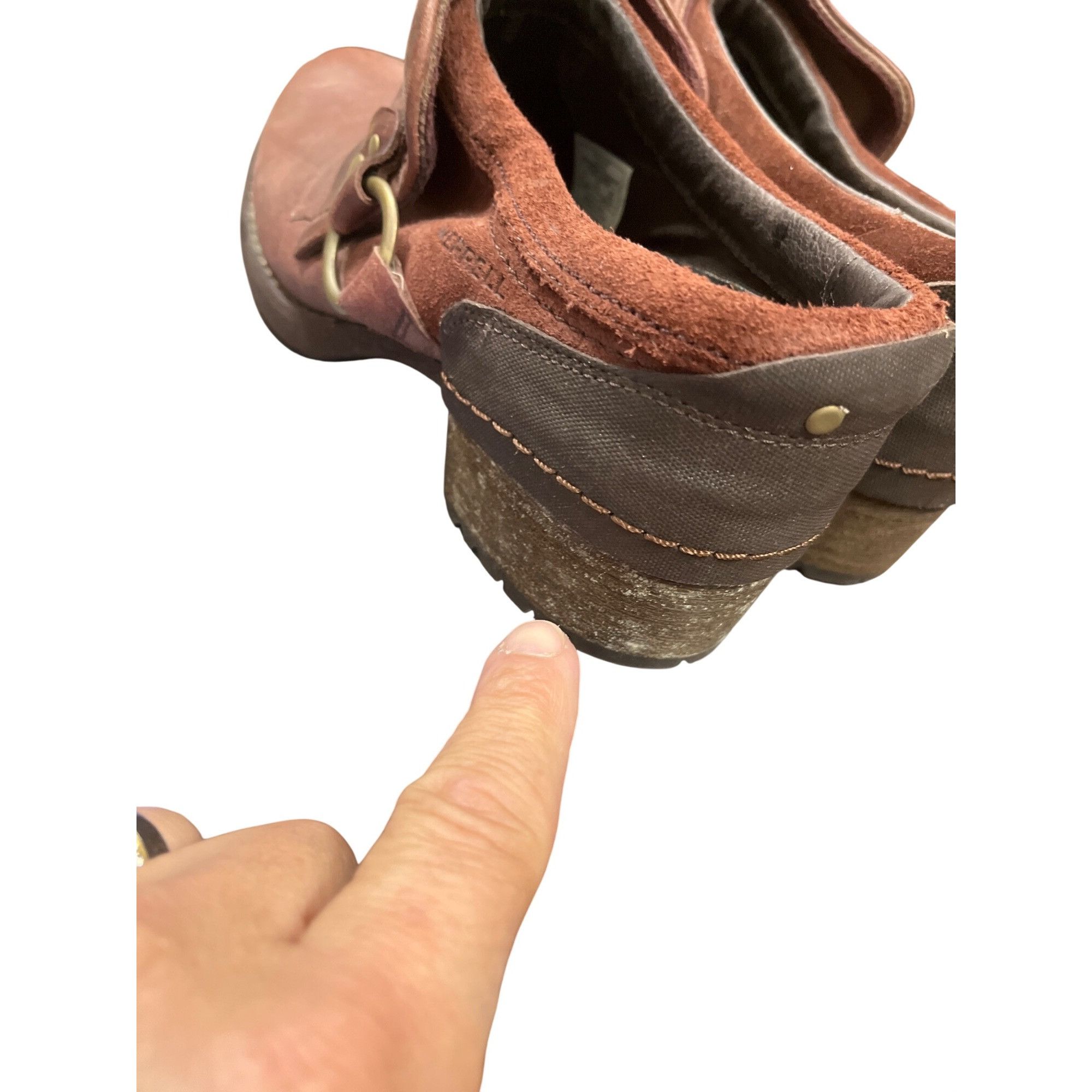 Merrell Merrell Chocolate wms brown leather mules clogs shoes sz 8 S Size US 8 / IT 38 - 13 Thumbnail