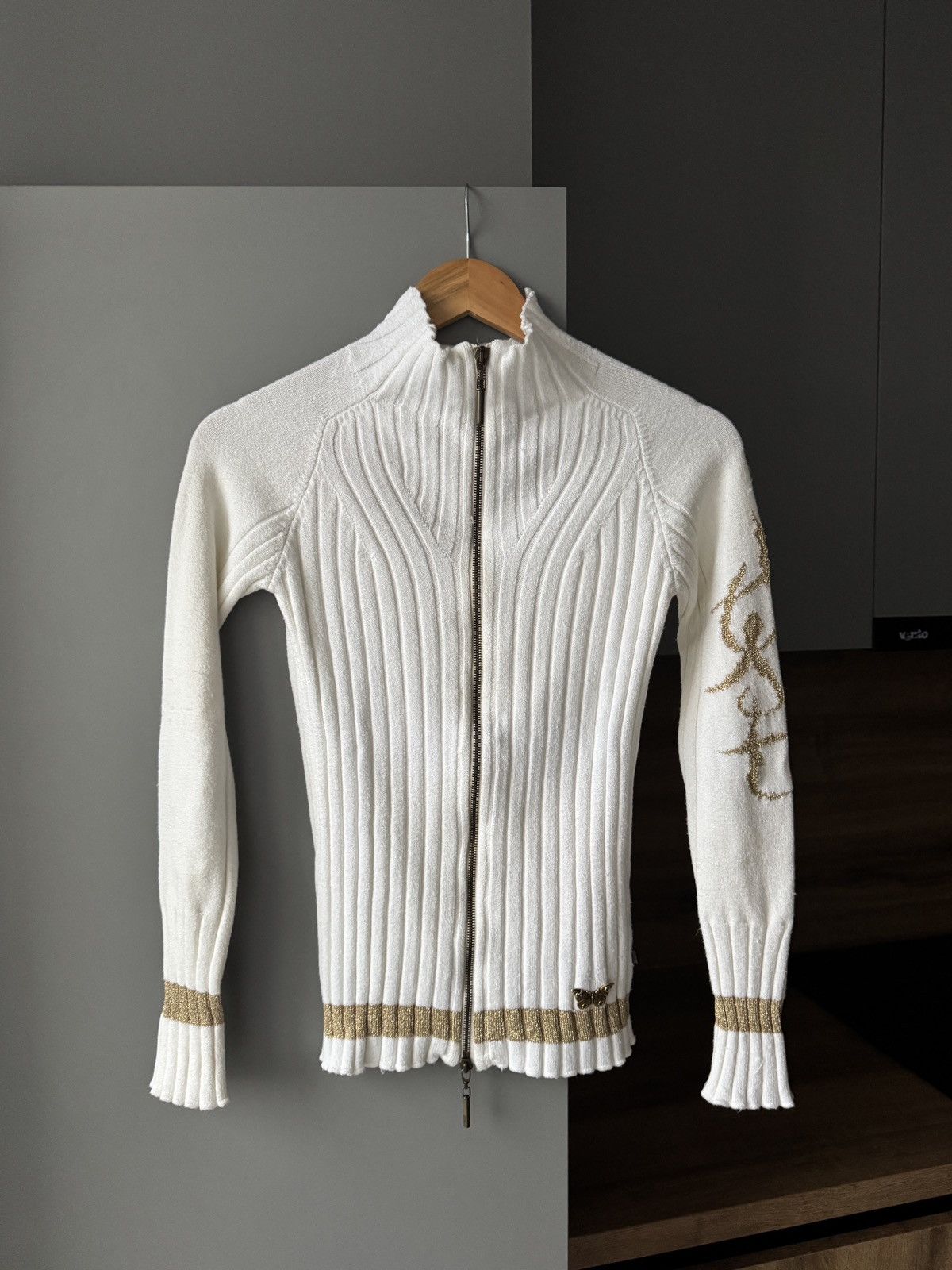 Just Cavalli Vintage Just Cavalli Knit Logo Embroidered Logo Zip Cardigan Size S / US 4 / IT 40 - 1 Thumbnail