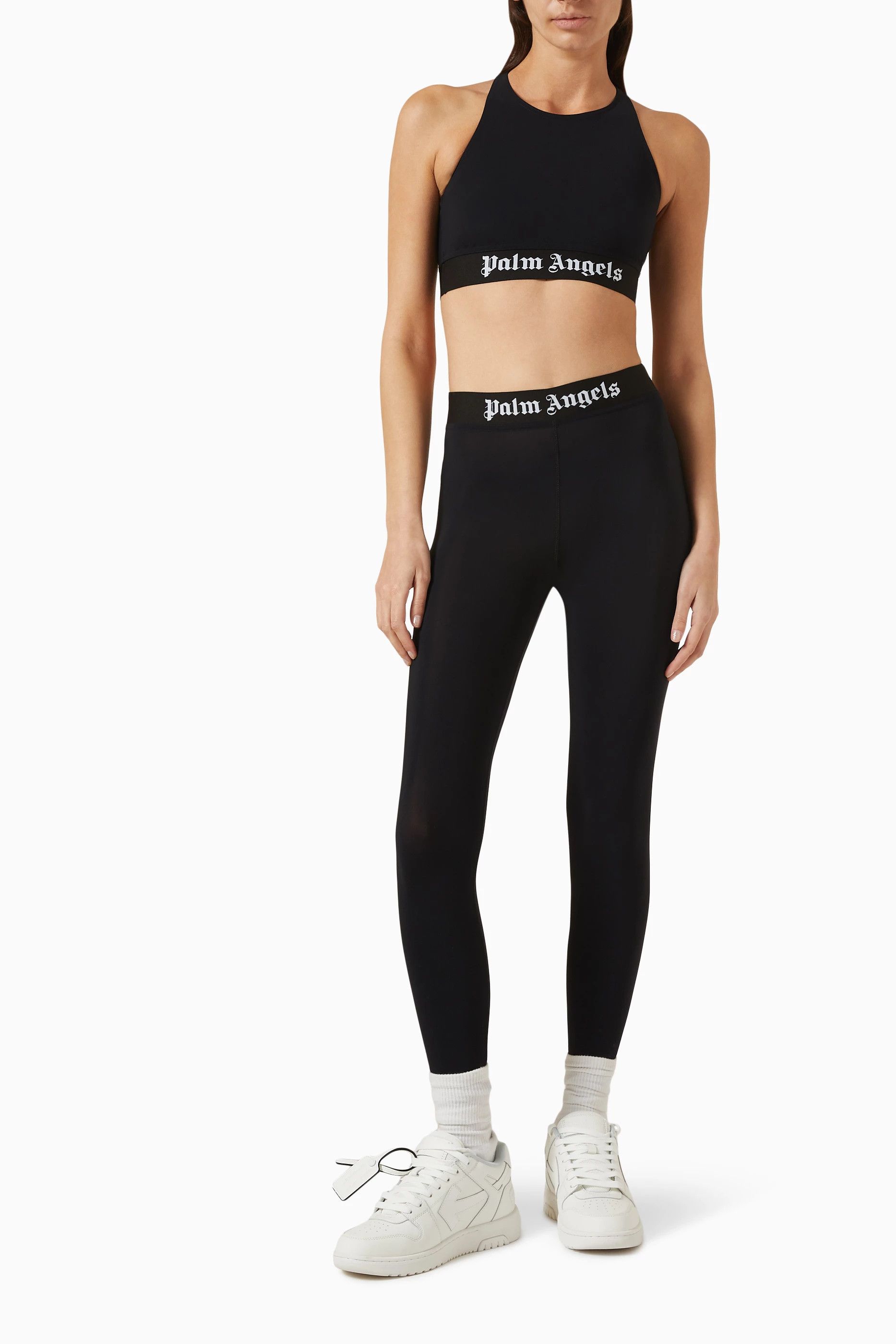 Palm Angels o1s22i1n0824 Size: M / Branded Band Sport Bra in Black Size ONE SIZE - 2 Thumbnail