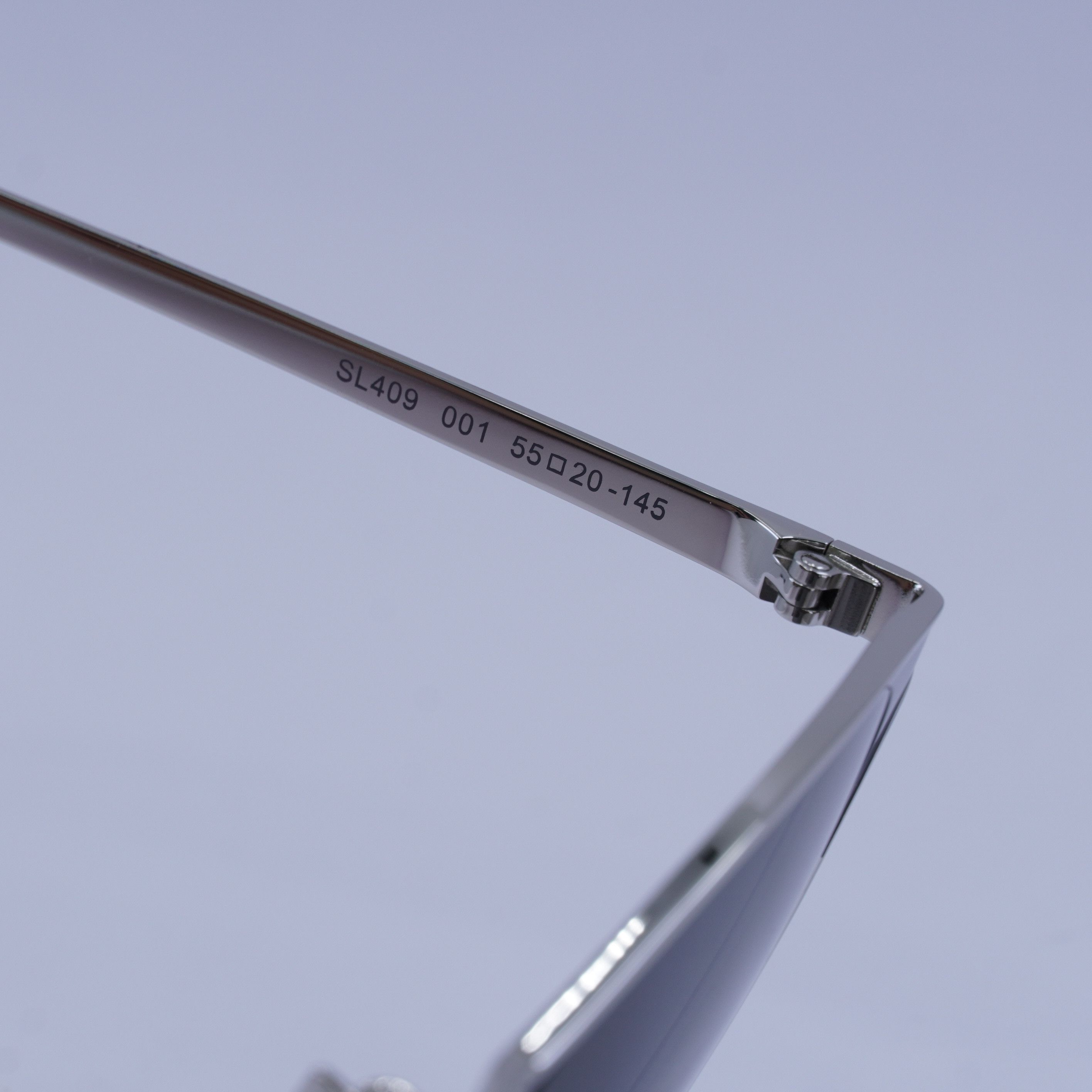 Saint Laurent Paris Saint Laurent SL409 001 Sunglasses Silver Cat Eye Frame Size ONE SIZE - 4 Thumbnail