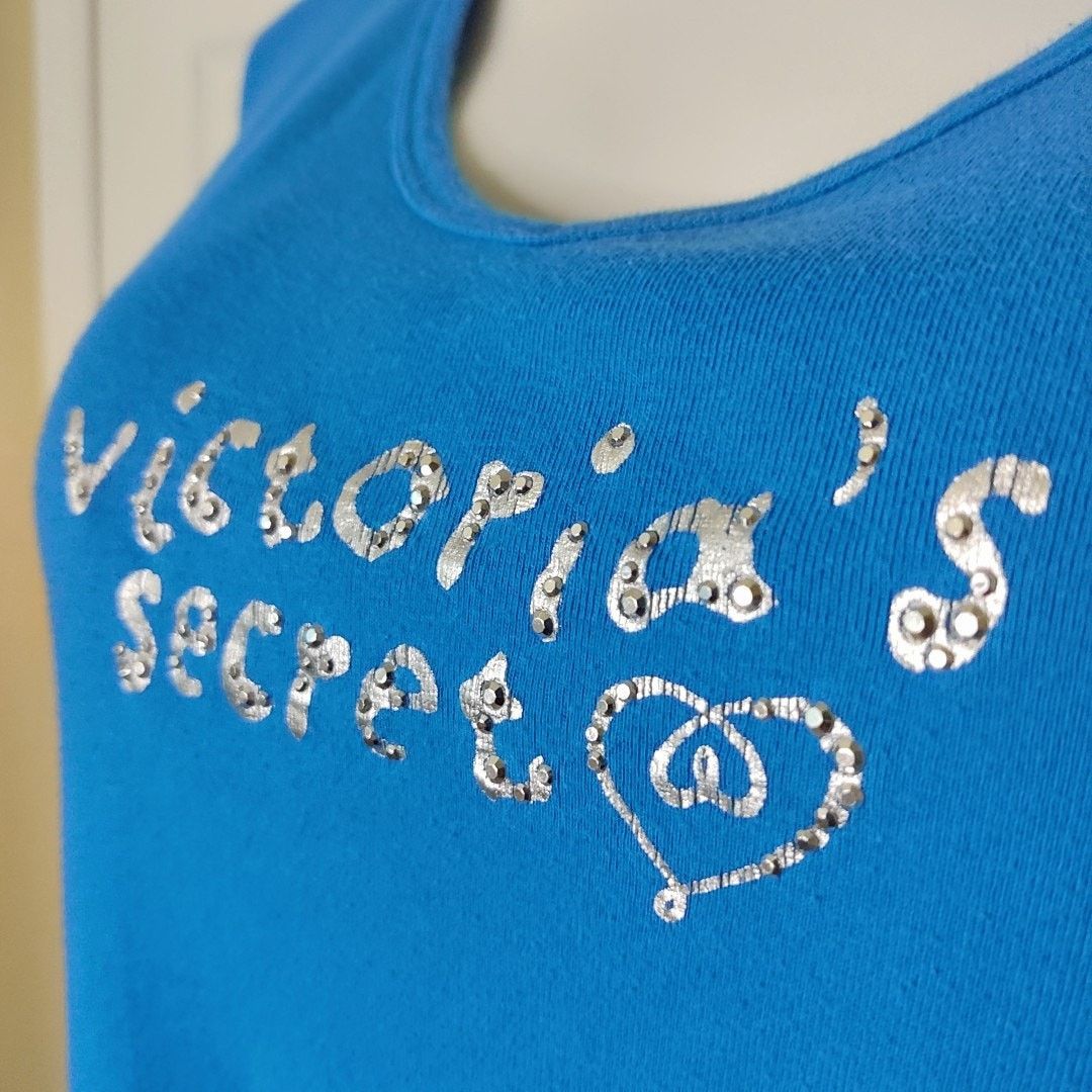 Victoria's Secret embellished blue long sleeve pajama sleepshirt M Size ONE SIZE - 3 Thumbnail
