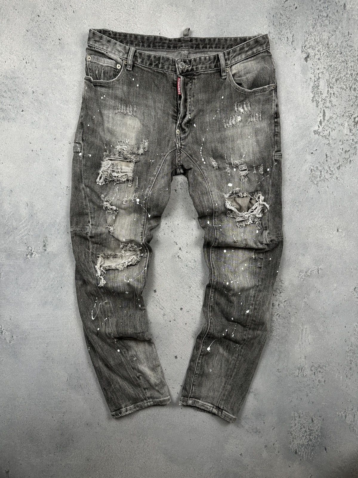 Dsquared2 Dsquared2 1964 Skater Jean Grey Denim Jeans Paint Splatter Size US 34 / EU 50 - 1 Thumbnail