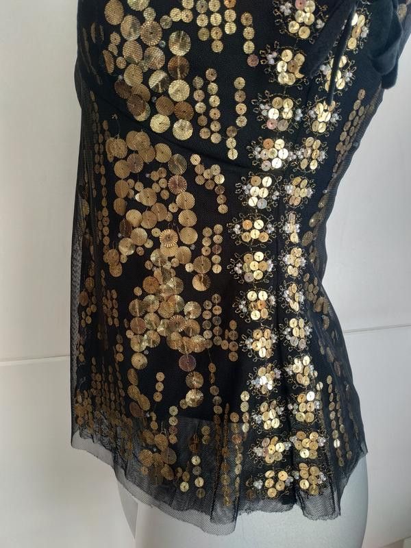 NOCTURNE Silk tank top sequins sz 10 brand Nocturne Size L / US 10 / IT 46 - 4 Thumbnail