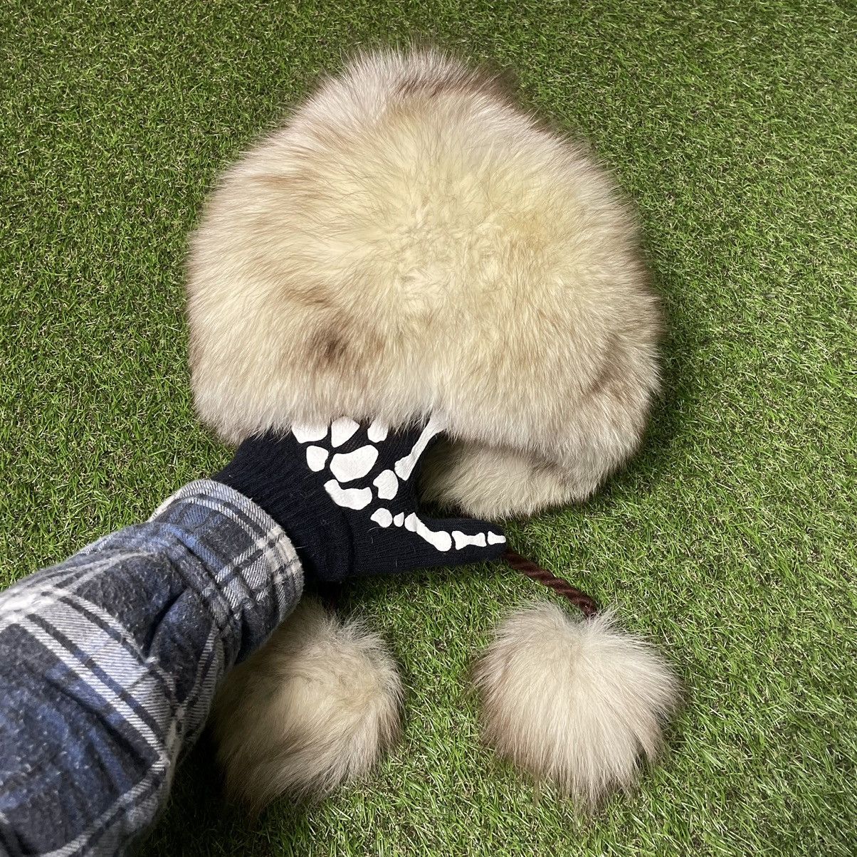 Vintage Vintage Y2K Fuzzy Beanie Alt Punk Aesthetic Cream Baggy OS Size ONE SIZE - 1 Thumbnail