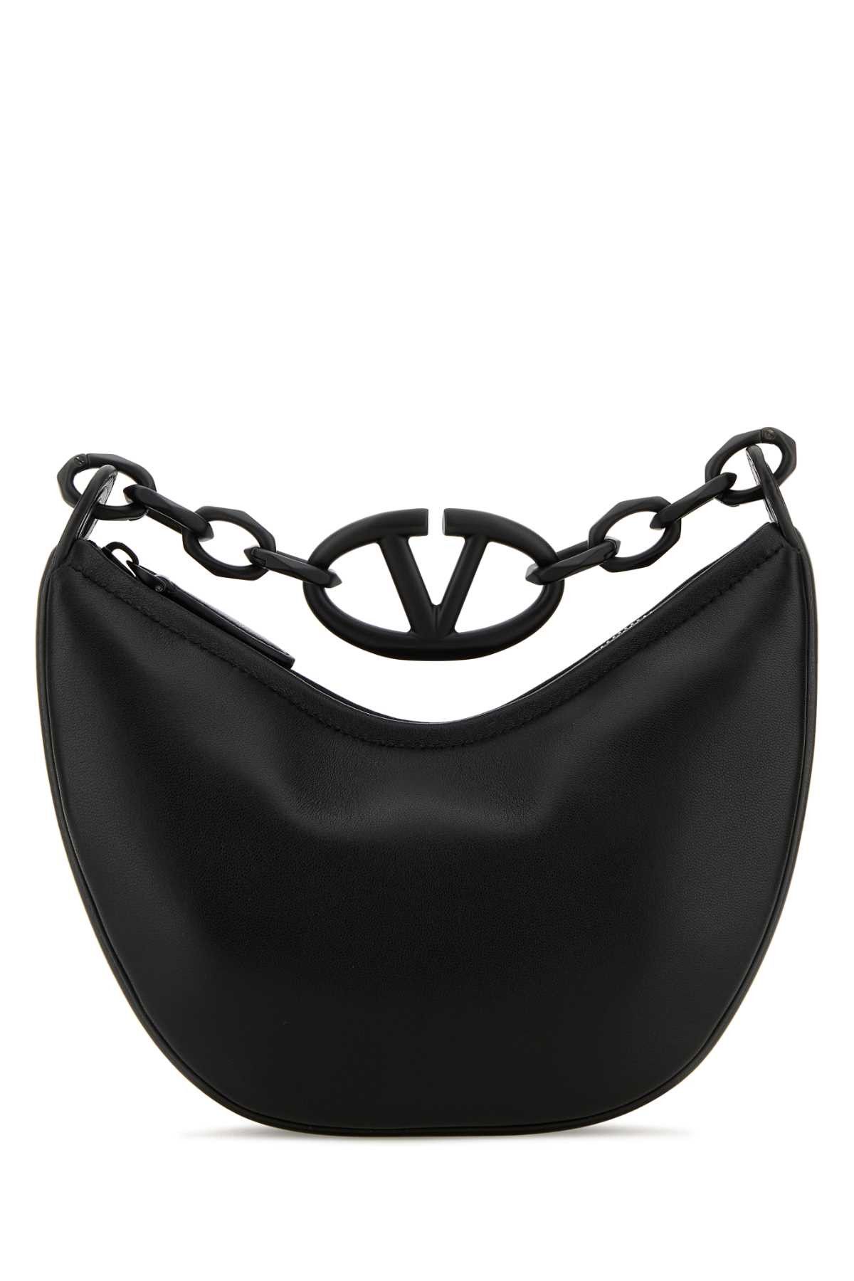 Valentino Black Leather Hobo Vlogo Moon Handbag Size ONE SIZE - 1 Thumbnail