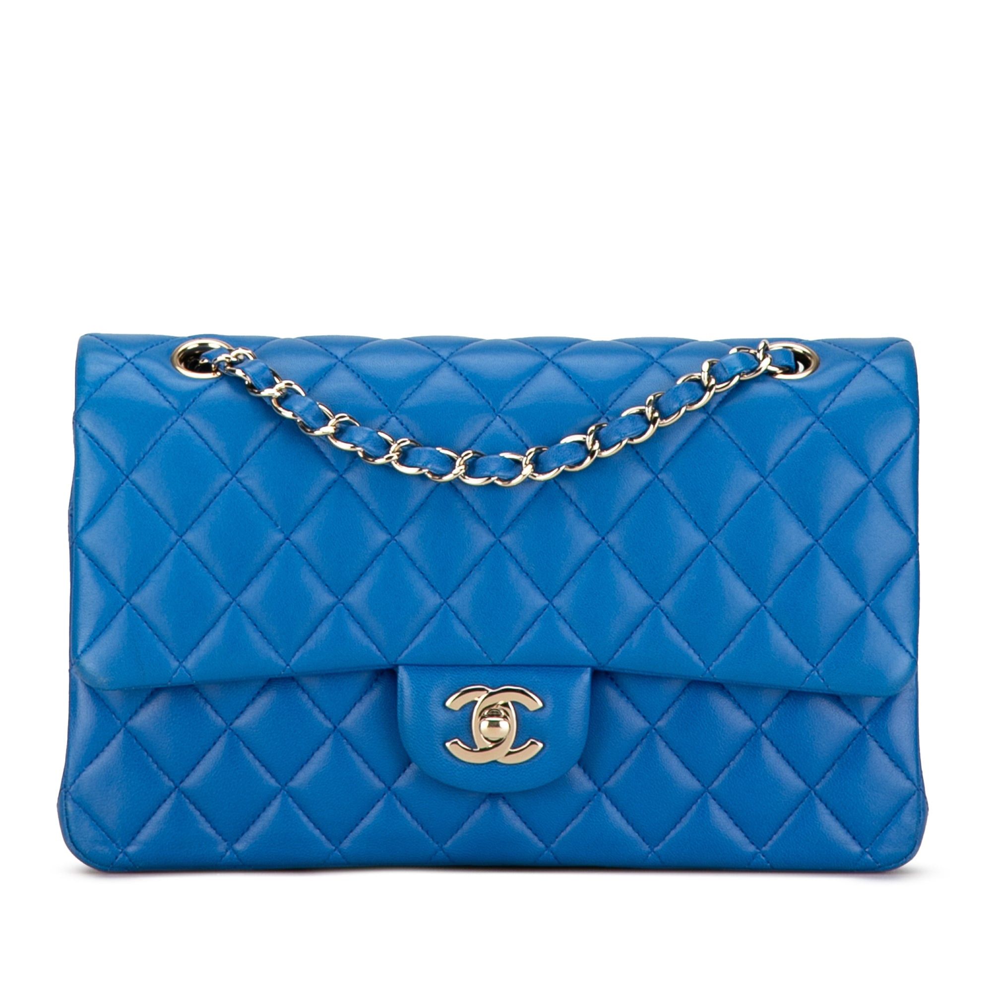 Chanel Chanel Medium Classic Lambskin Double Flap Blue Size ONE SIZE - 1 Thumbnail