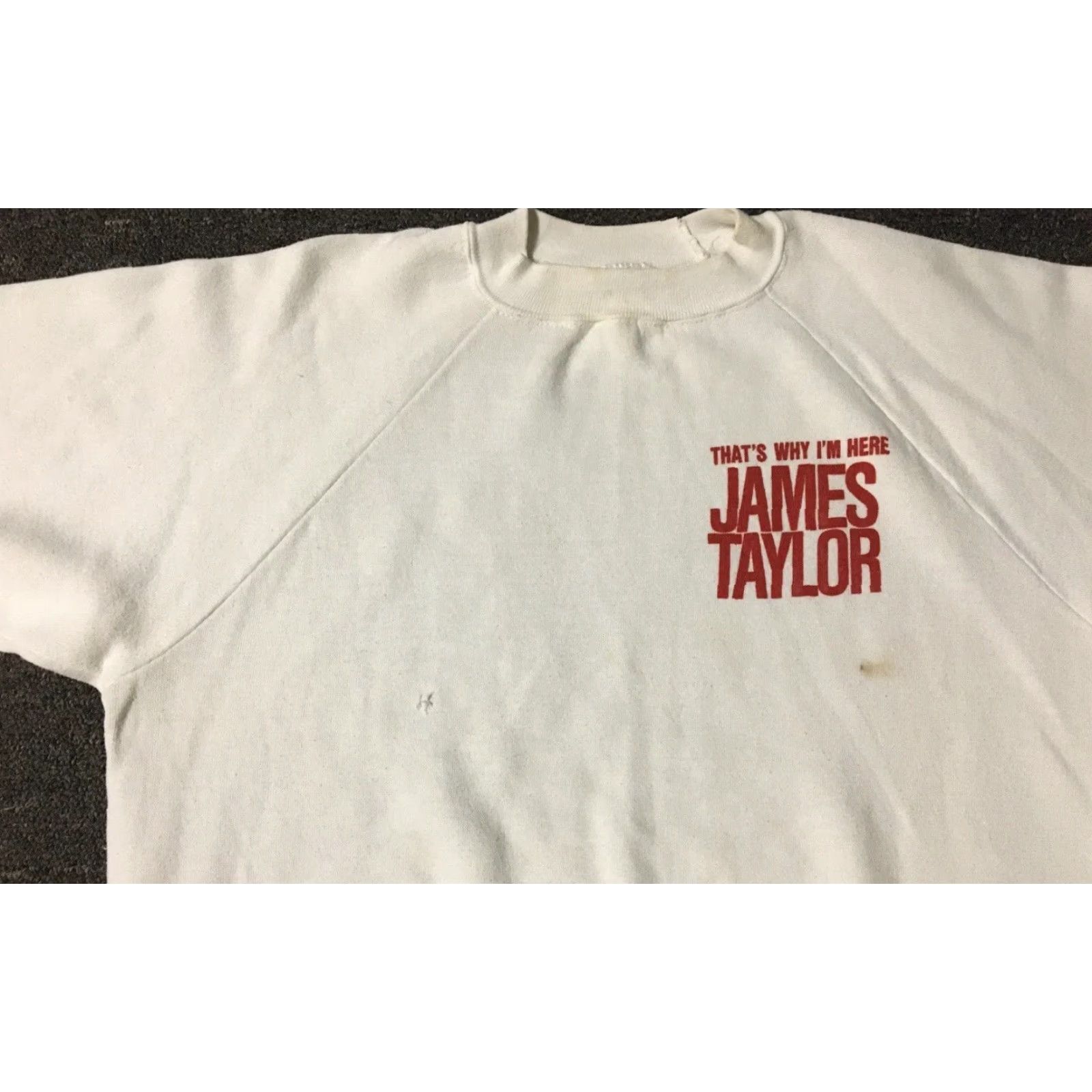 Vintage VINTAGE James Taylor That’s Why I’m Here Faded Distress Promo Sweatshirt S White Concert Men's Shirt USA 80s Grunge Promo Distressed Tee Size US S / EU 44-46 / 1 - 4 Thumbnail