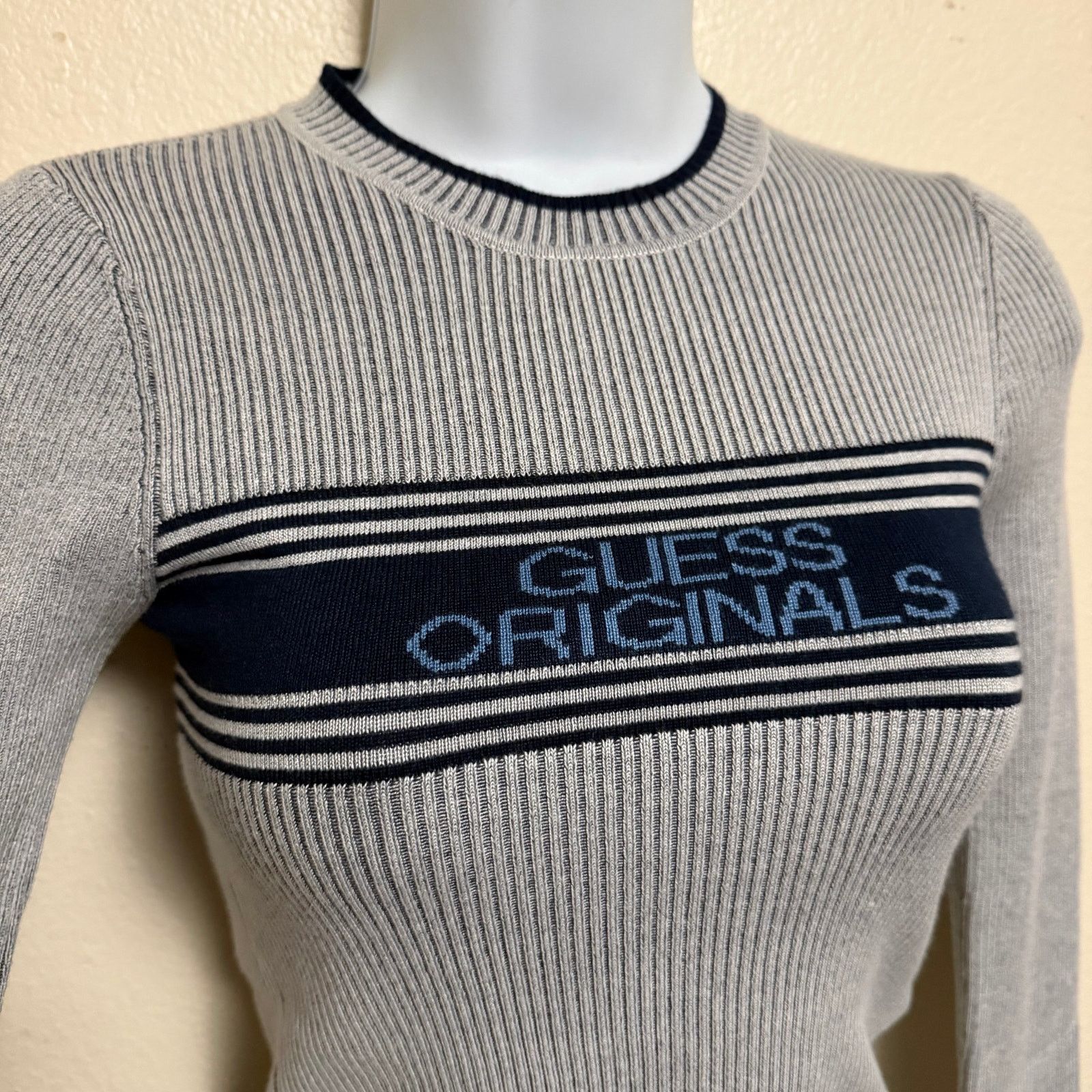 Guess Guess Originals Logo 'Go Jacquard' Sweater Top Womens Size M Size M / US 6-8 / IT 42-44 - 3 Thumbnail