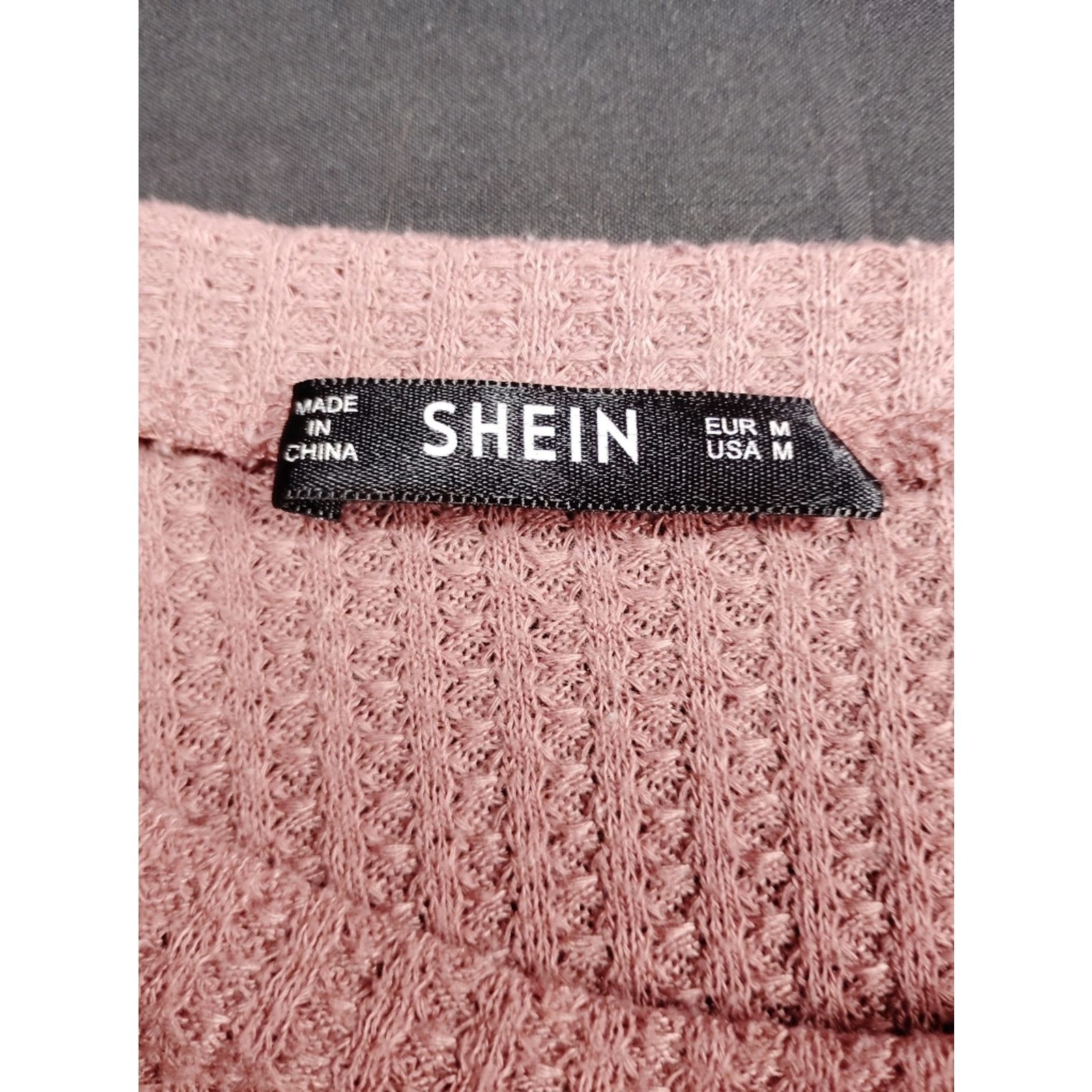 Shein SHEIN Dusty Pink Ribbed Knit Top With Cutout Shoulder Size M / US 6-8 / IT 42-44 - 3 Thumbnail