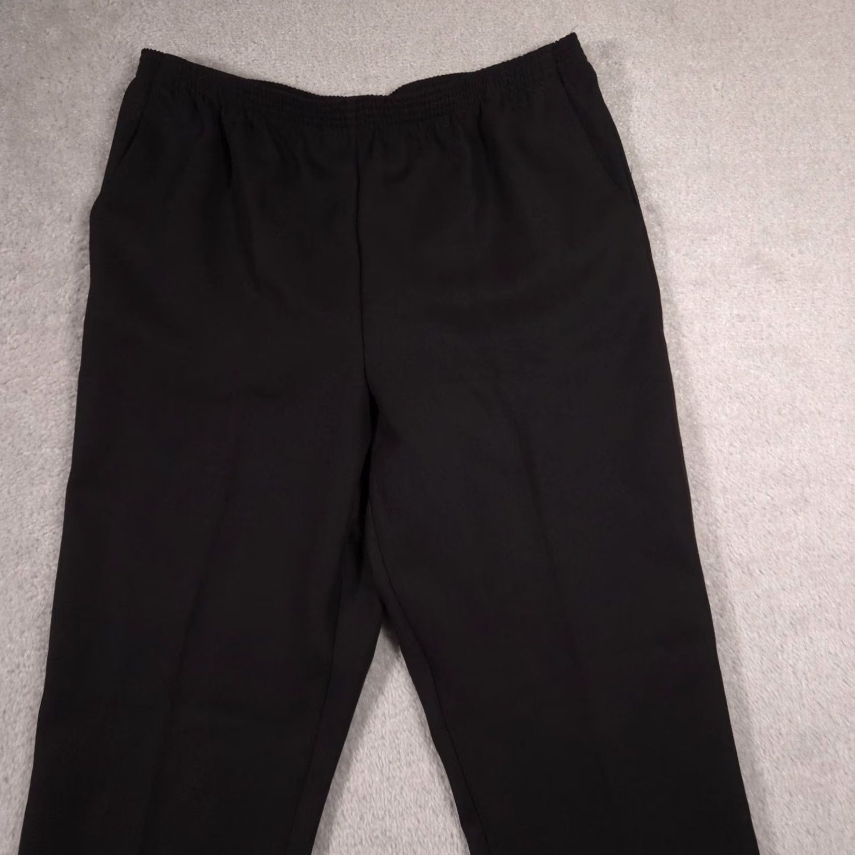 Vintage Alfred Dunner Dress Womens 14P Black Pants Stretch Pull Straight Leg Career Size 36" / US 14 / IT 50 - 3 Thumbnail