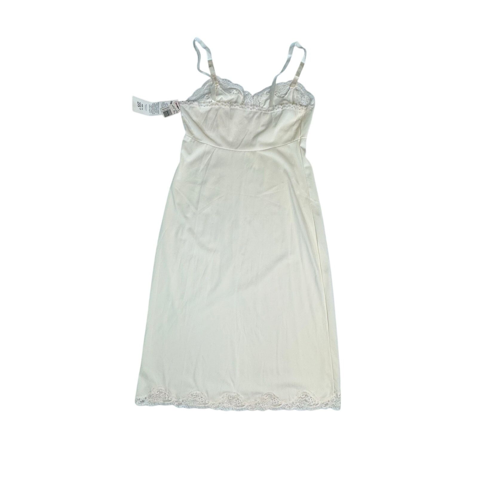 Vintage Vintage Shadowline Opacitrique Ivory Full Slip Dress Lace 34 Size S / US 4 / IT 40 - 4 Thumbnail