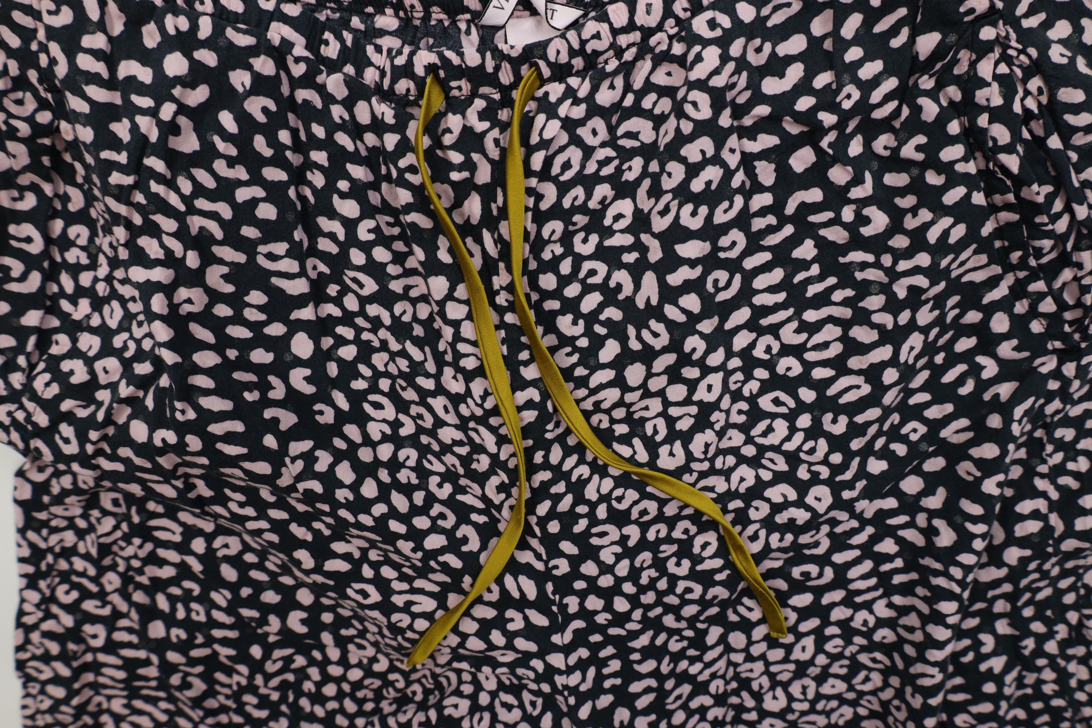 Vintage Victorias Secret Leopard Lace Trim Wide Leg Pajama Pants Size 28" / US 6 / IT 42 - 6 Thumbnail