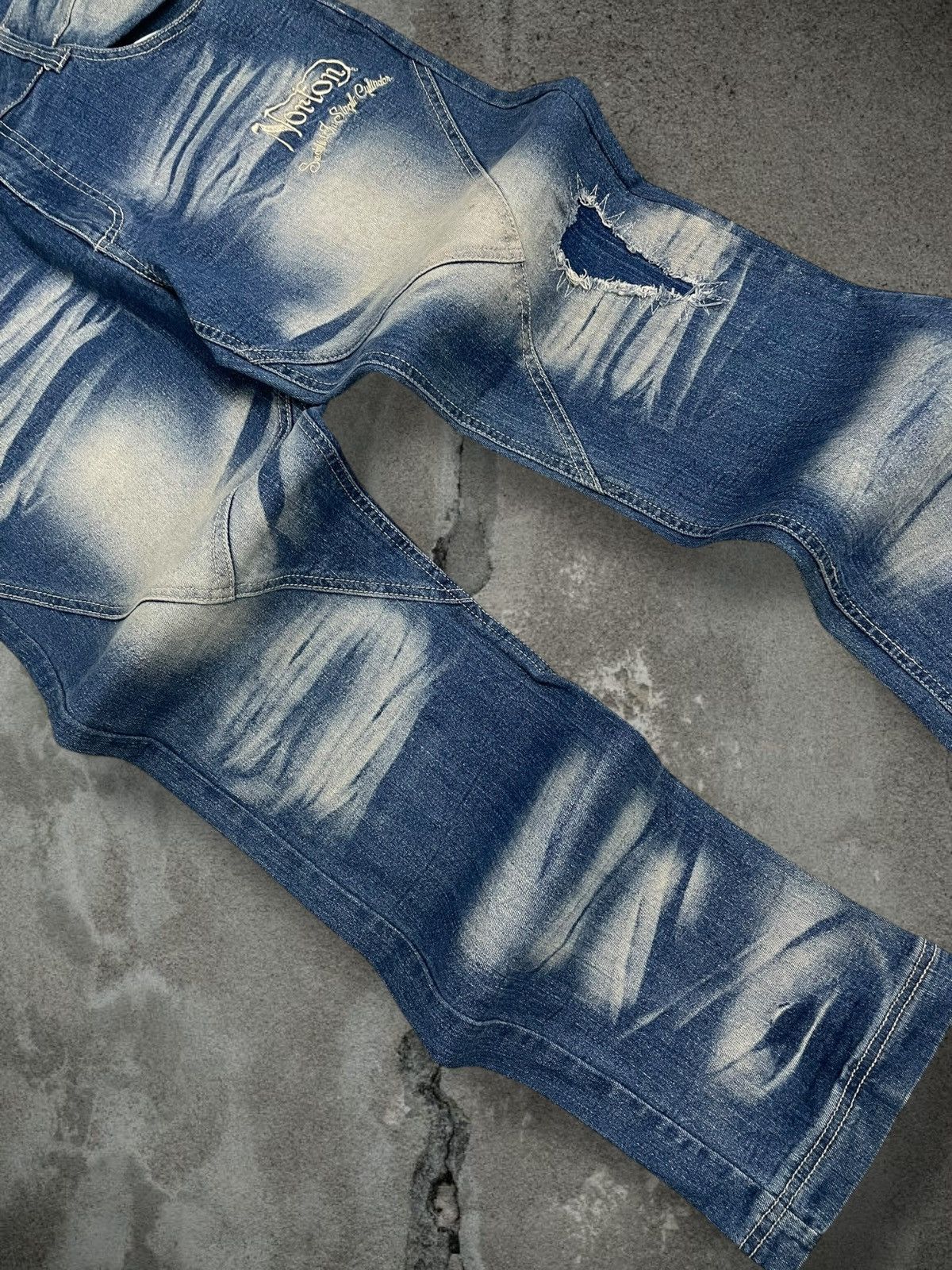 Japanese Brand Vintage Rare Designer Norton Motorcyles Distressed Denim Size US 32 / EU 48 - 6 Thumbnail