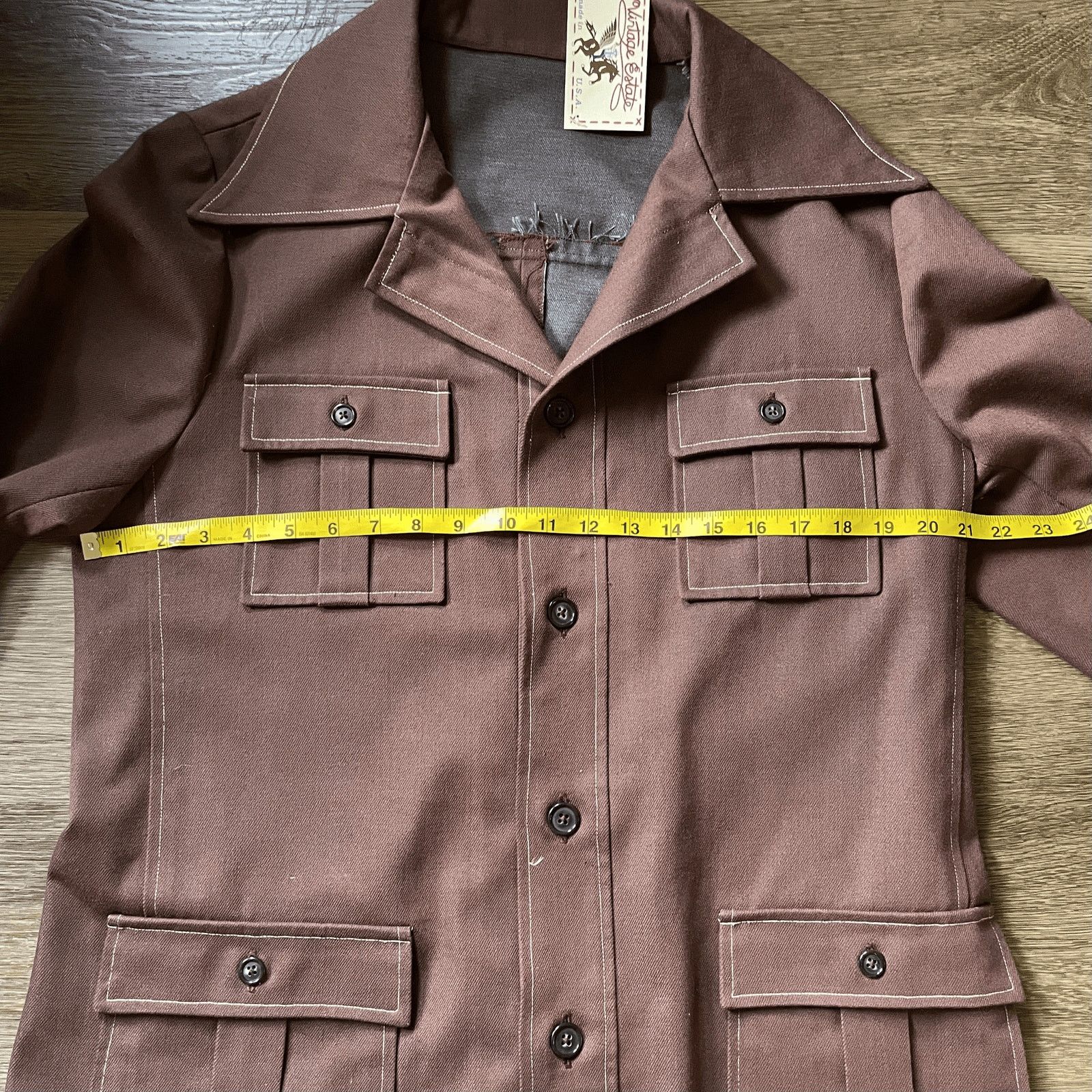 Vintage 70's Chocolate Brown Work Jacket- Size Men's Large Size US L / EU 52-54 / 3 - 3 Thumbnail