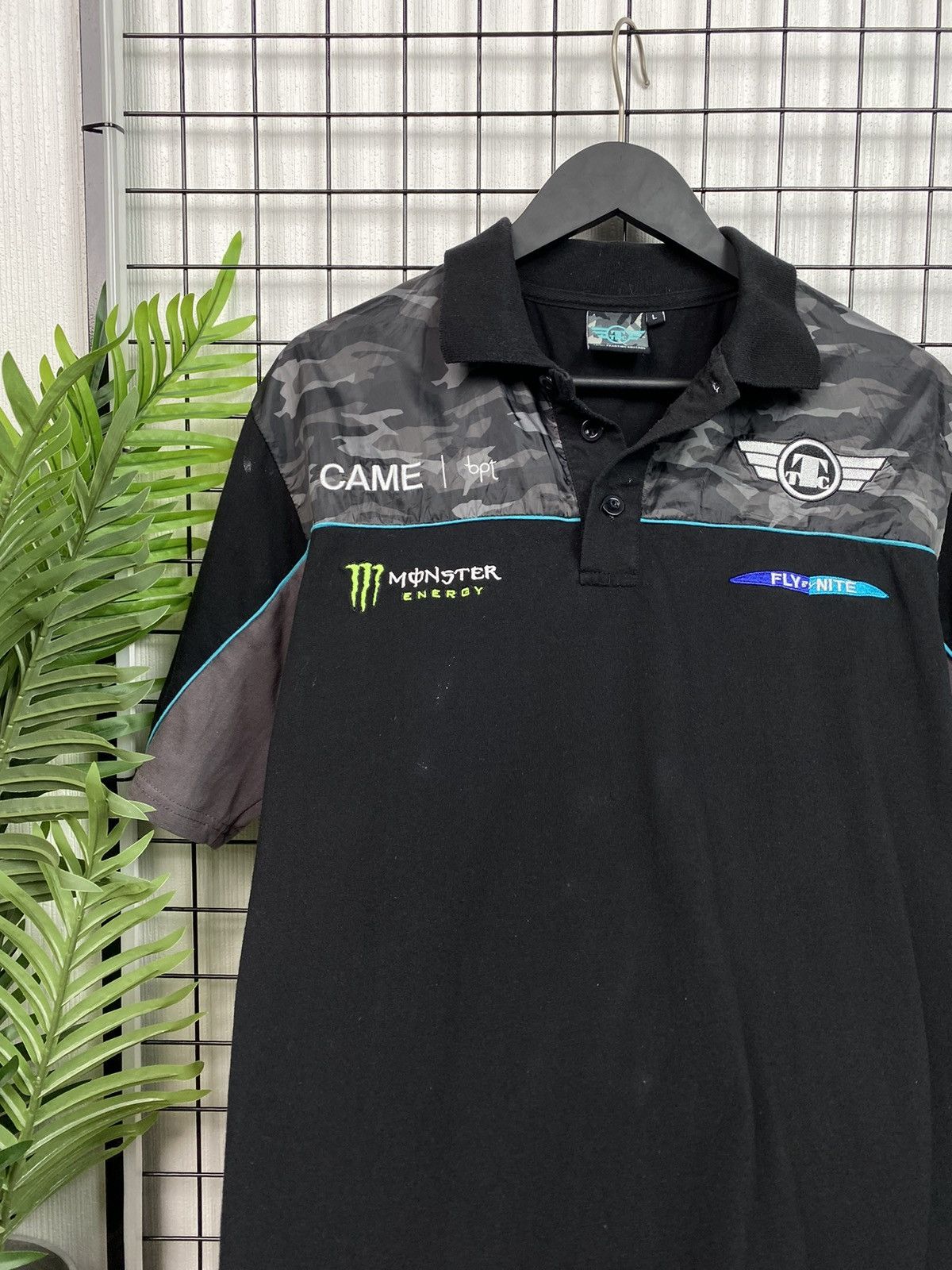 Other Monster Energy Racing Polo tee Men L size black T-Shirt Size US L / EU 52-54 / 3 - 9 Thumbnail