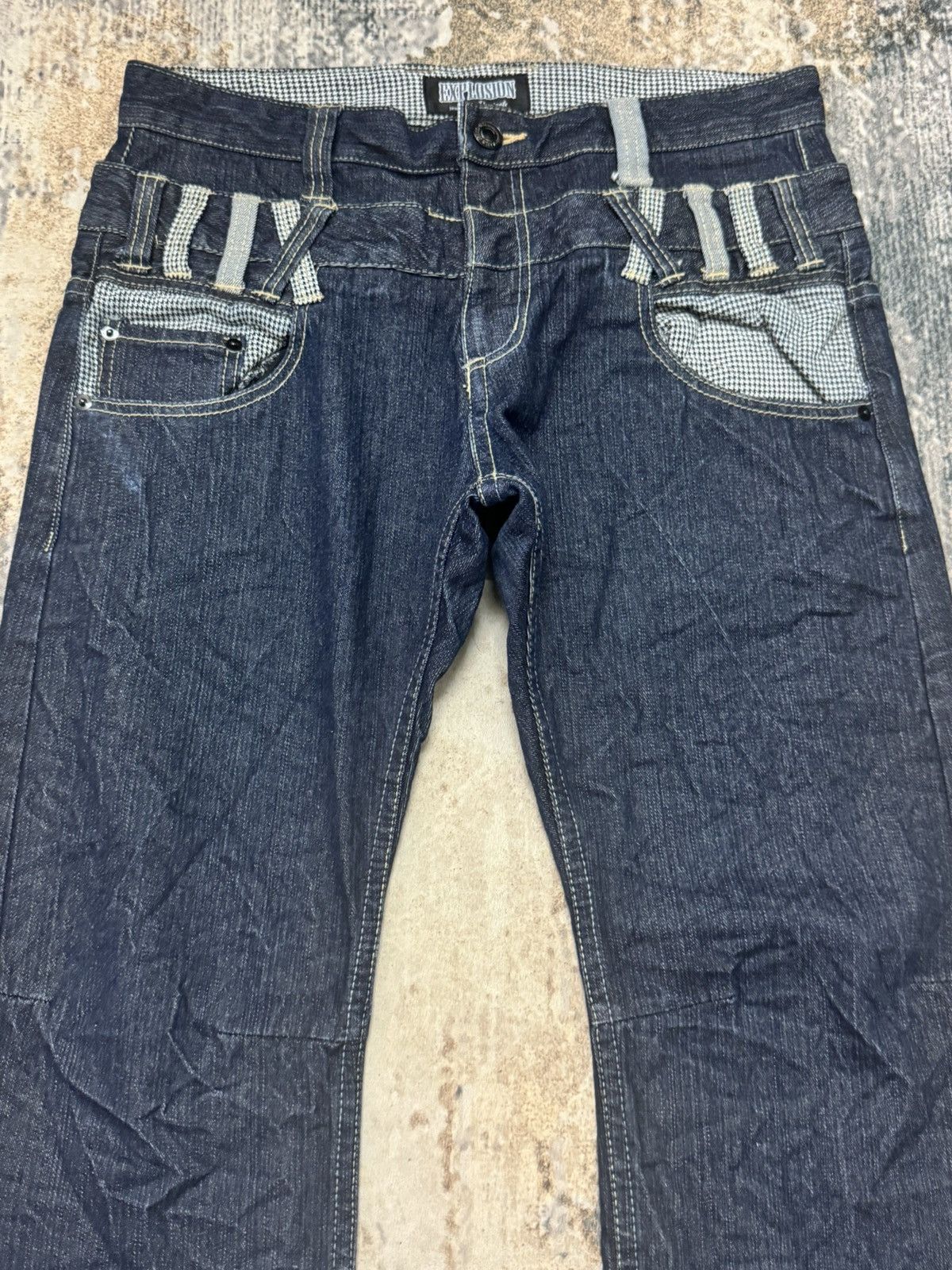 Japanese Brand Explosion Dominate Double Waist Denim Jeans Japanase Denim Size US 32 / EU 48 - 2 Thumbnail