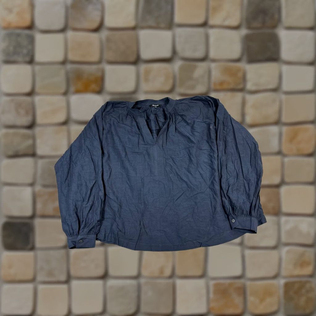 Madewell Madewell Shirt Womens Medium Blue Cotton Blend Blouse Size M / US 6-8 / IT 42-44 - 1 Thumbnail