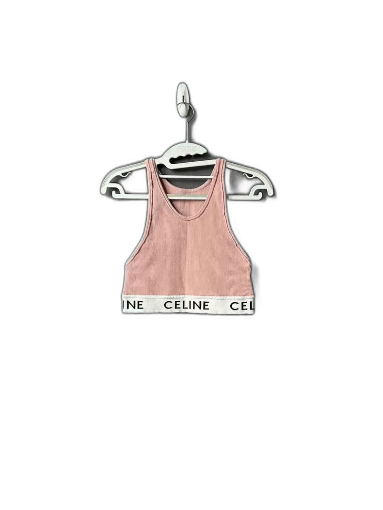 Celine Pink Knit Crop Top