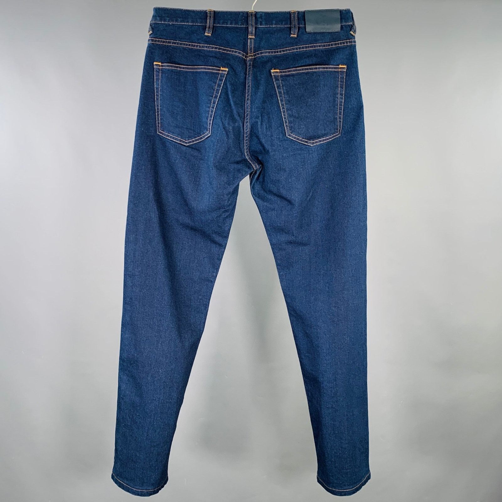 Paul Smith PS by PAUL SMITH Blue Contrast Stitch Cotton Straight Jeans Size US 32 / EU 48 - 2 Thumbnail